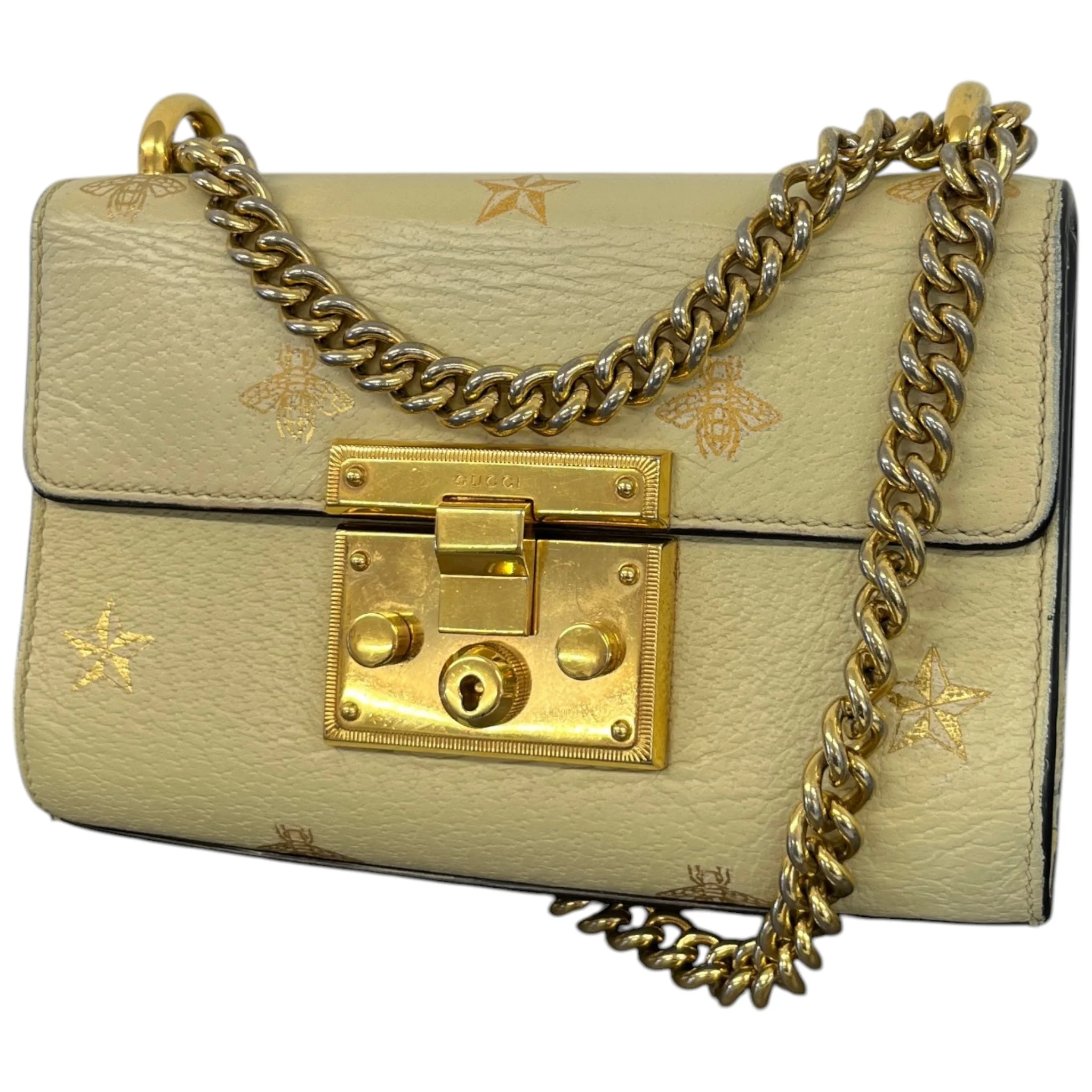 Women's Small Bee Star Padlock Bag Cream - Image 5