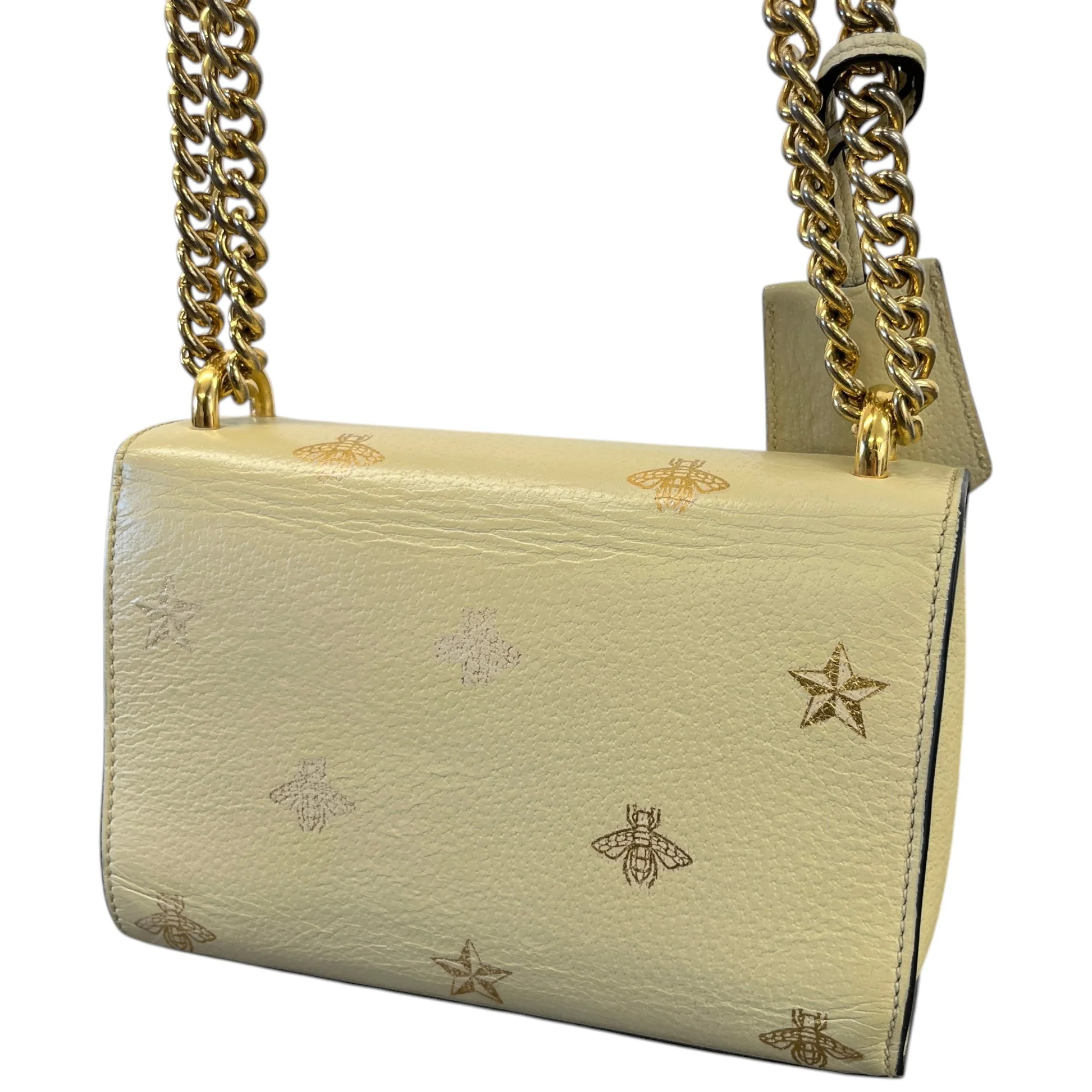 Women's Small Bee Star Padlock Bag Cream - Image 8
