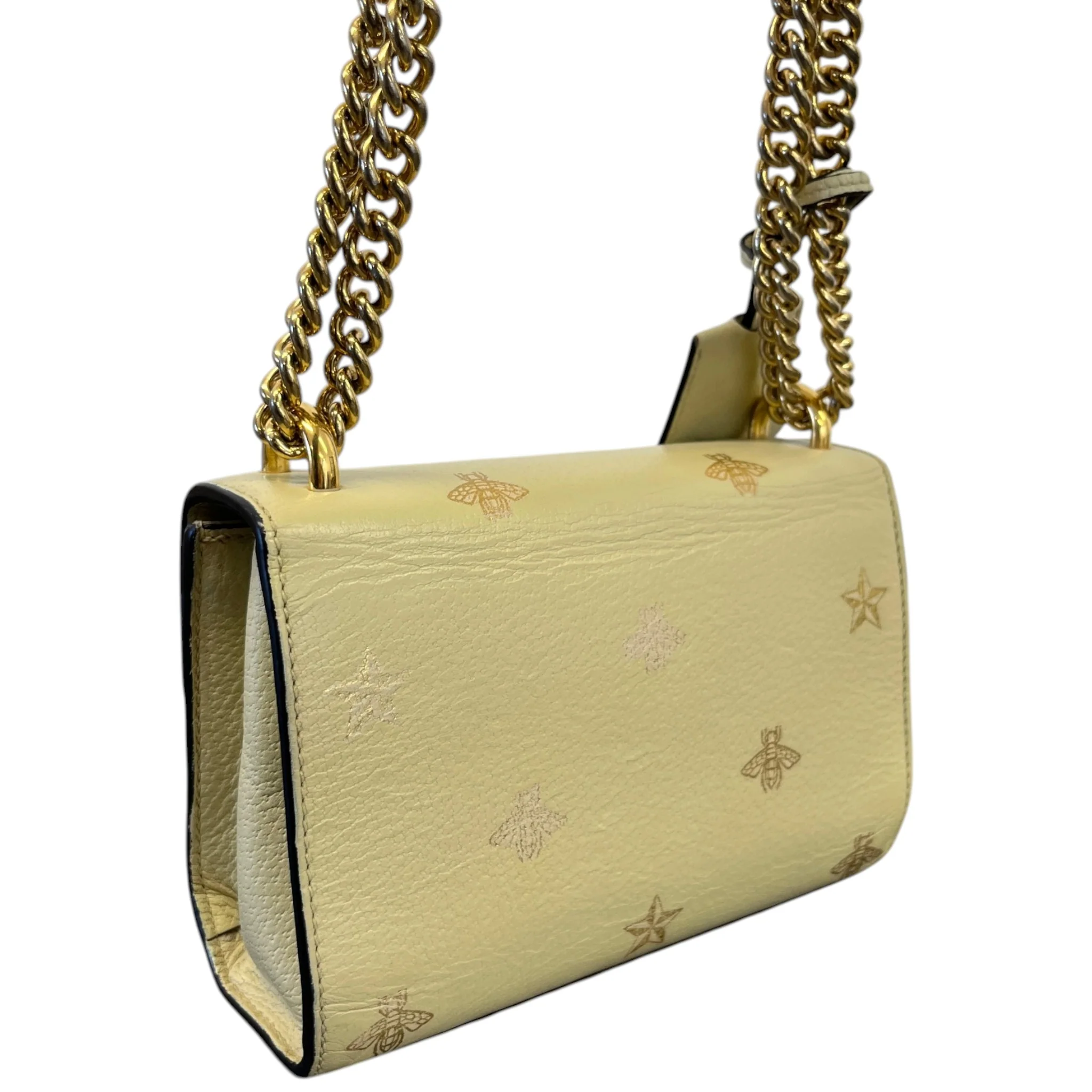 Women's Small Bee Star Padlock Bag Cream - Image 9