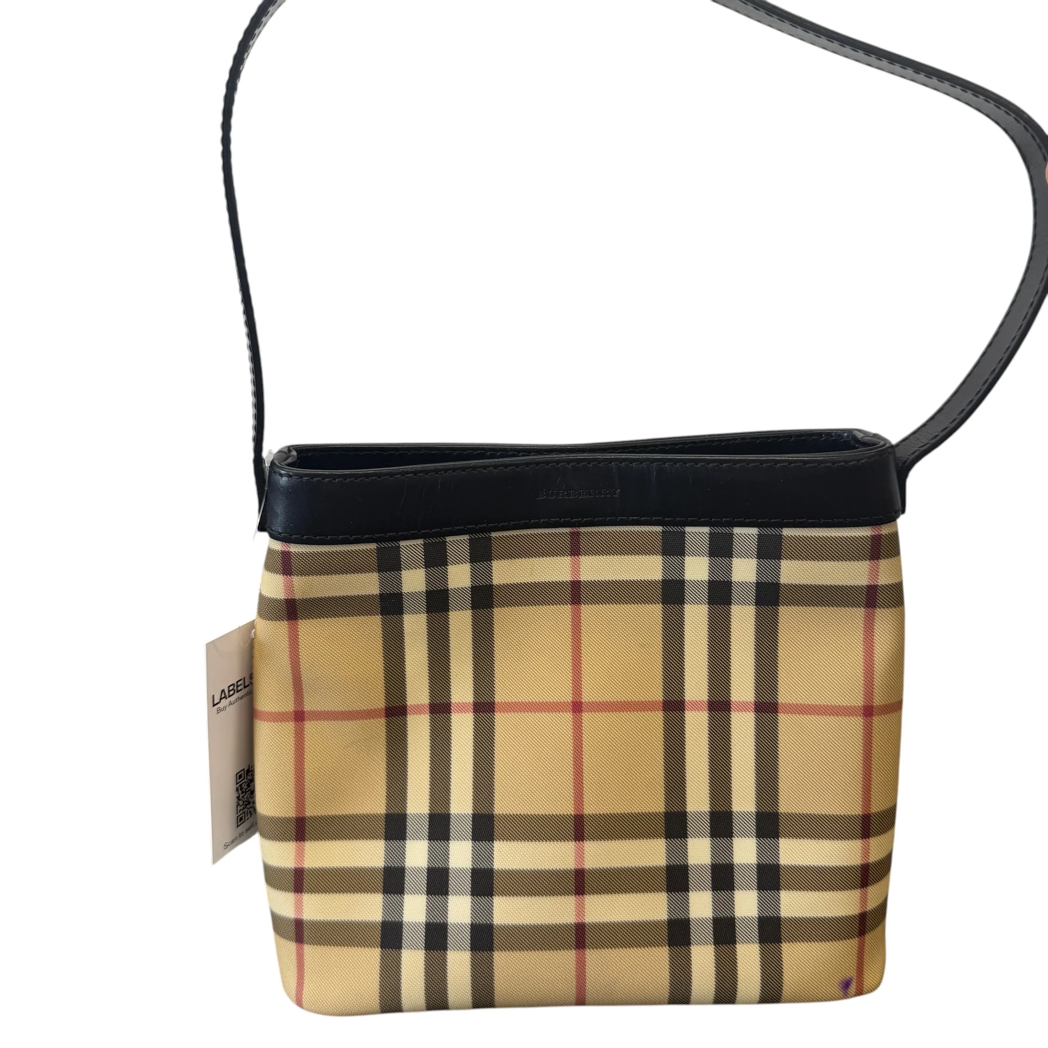 Women's Small Check Print Bag Beige - Image 11