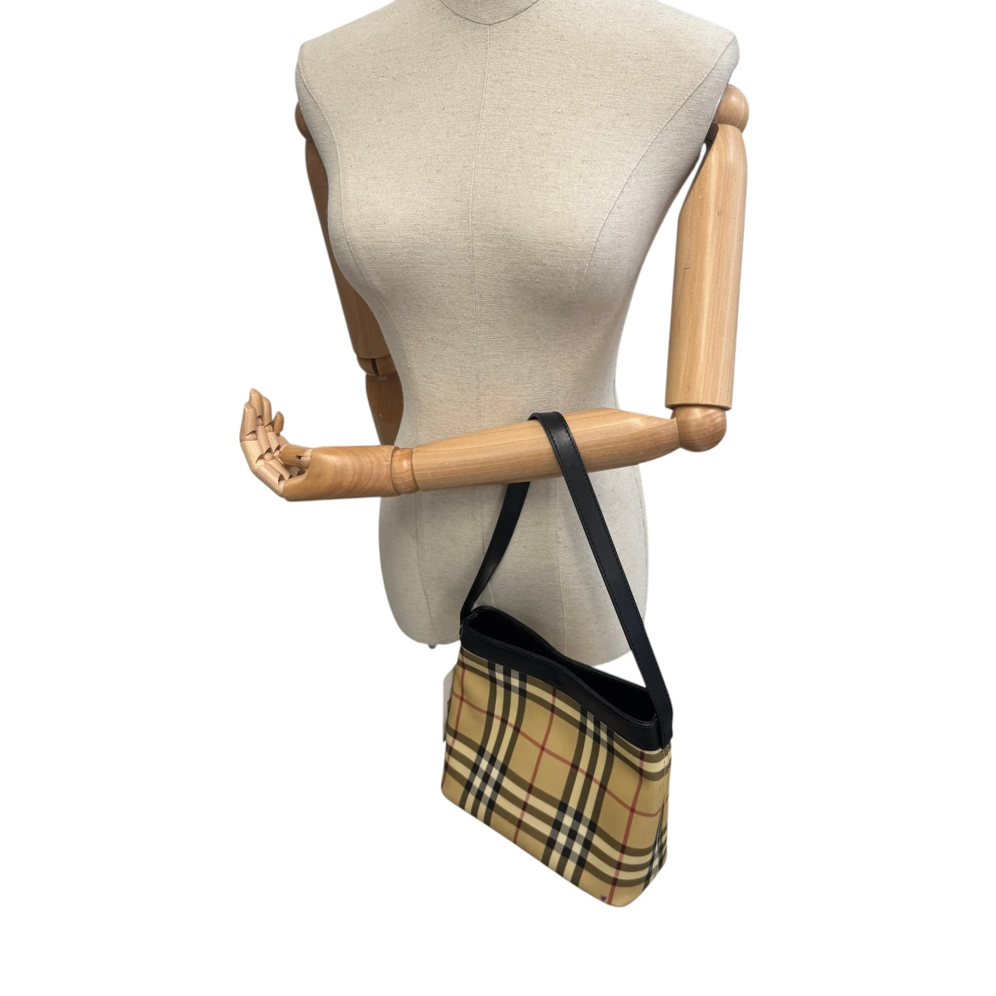 Women's Small Check Print Bag Beige - Image 2