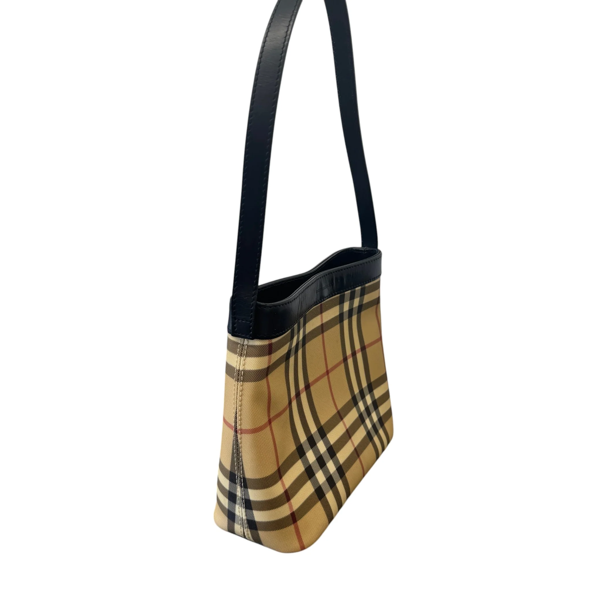 Women's Small Check Print Bag Beige - Image 4