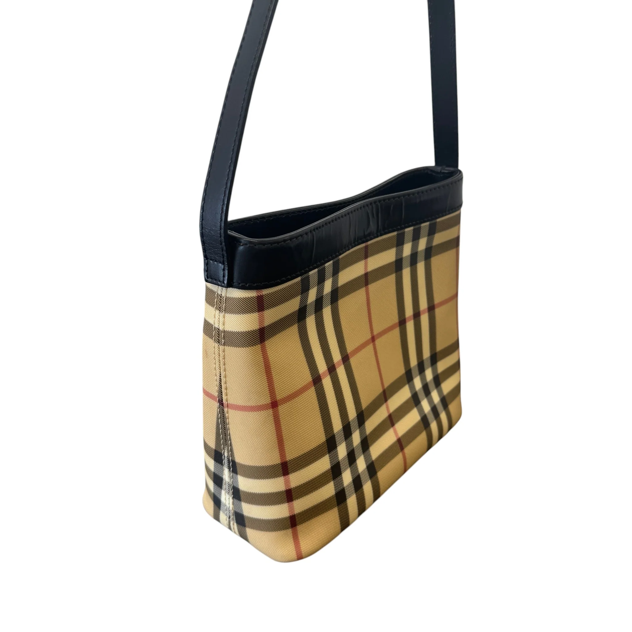 Women's Small Check Print Bag Beige - Image 6