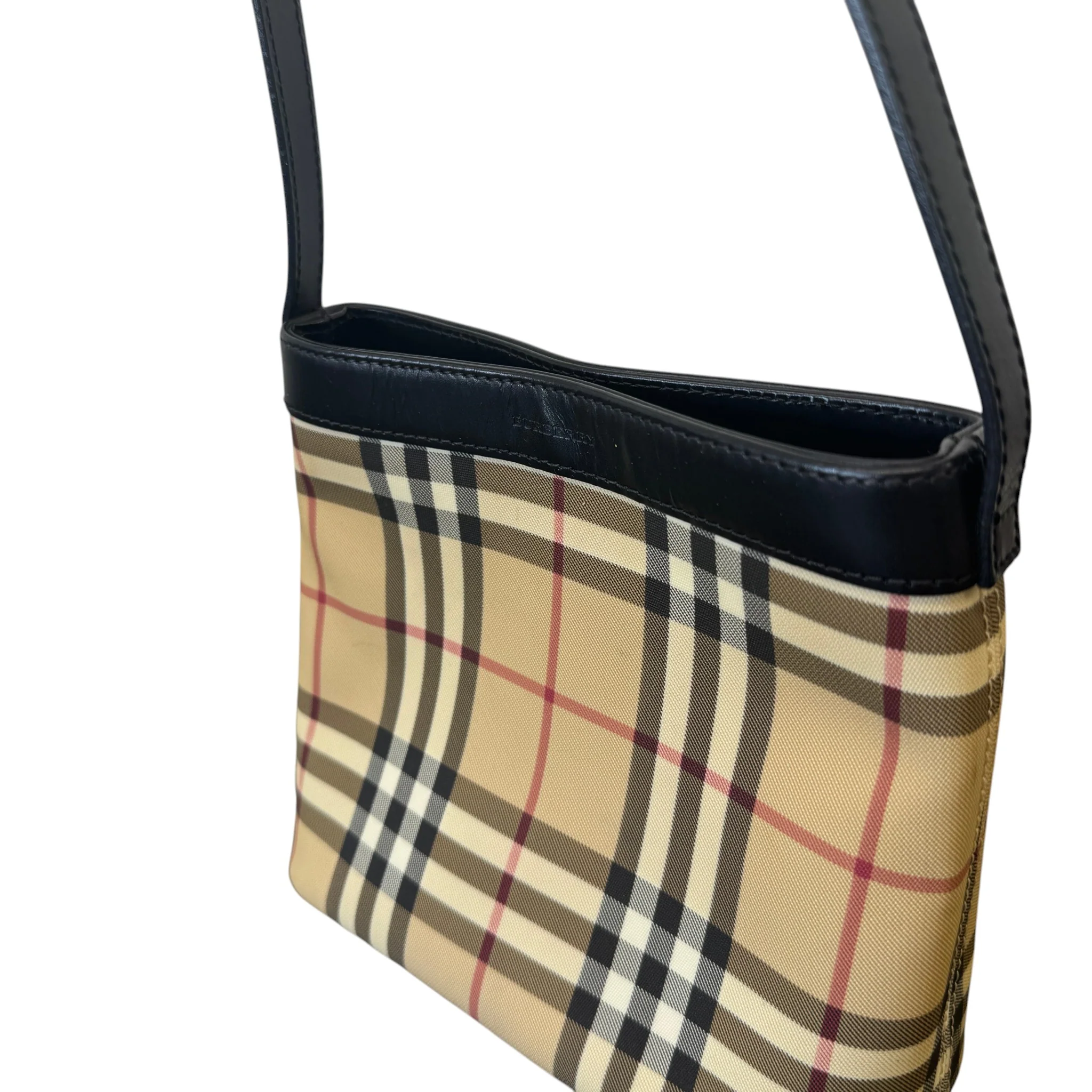 Women's Small Check Print Bag Beige - Image 7