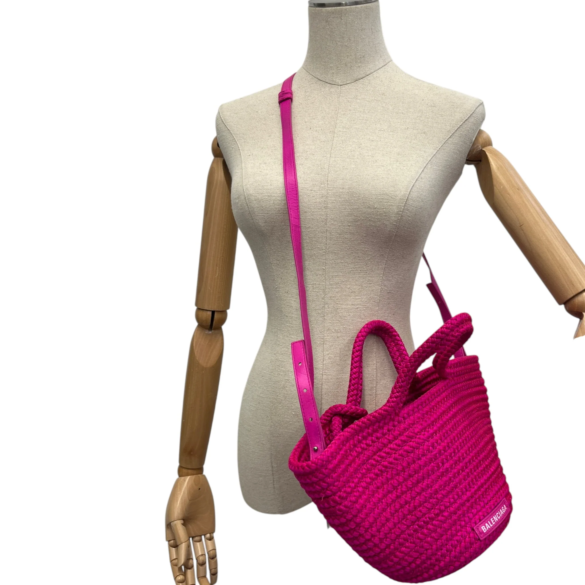 Women's Small Ibiza Basket Bag Pink - Image 2