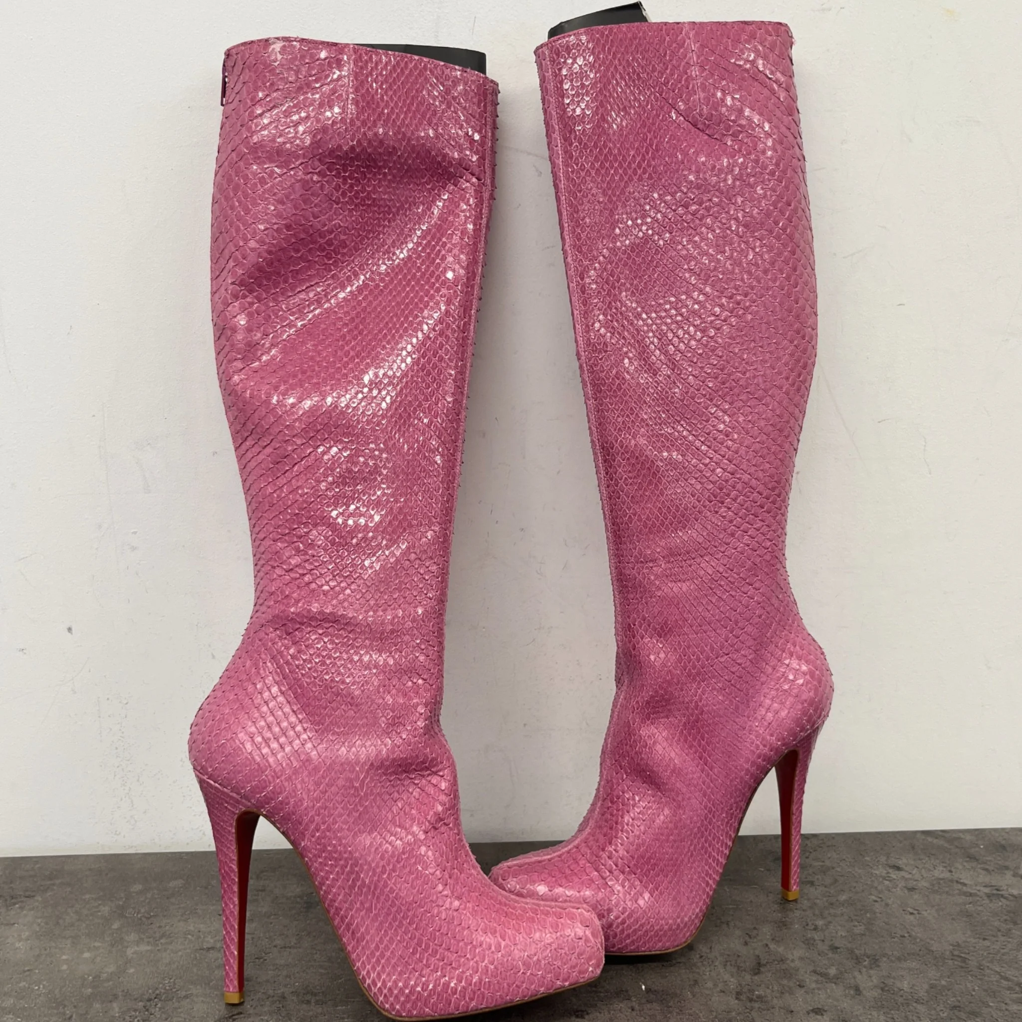 Women's Snake Print Boots Pink Size EU 38.5 / UK 5.5 - Image 11