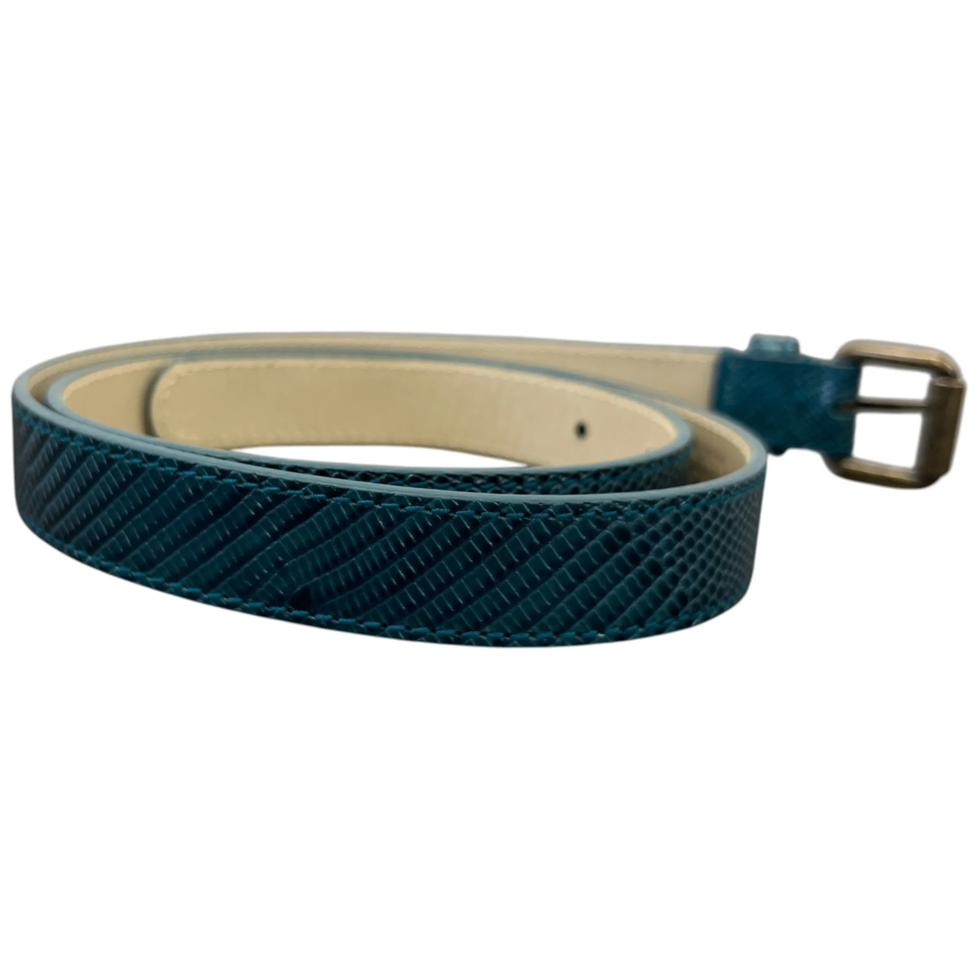 Women's Snake Skin Thin Belt Blue Size Waist 30" - Image 3