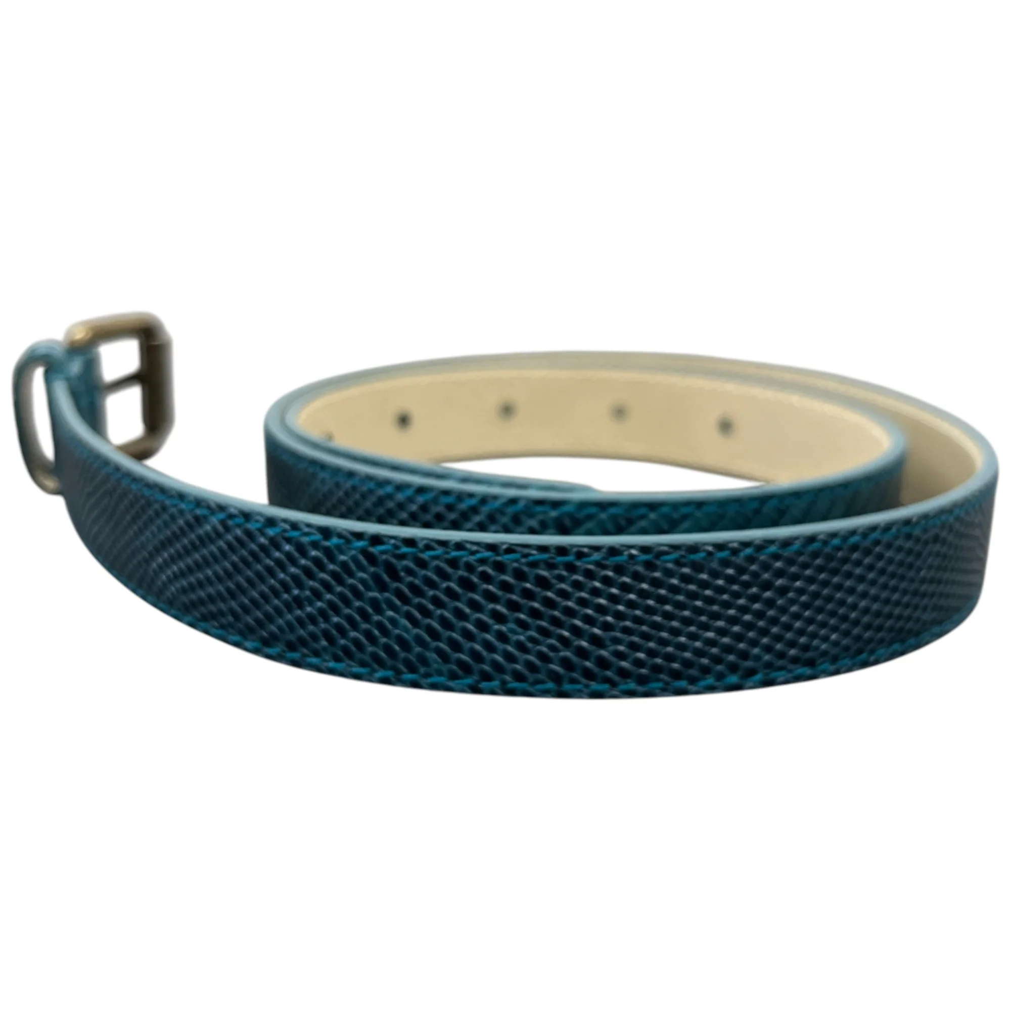 Women's Snake Skin Thin Belt Blue Size Waist 30" - Image 4