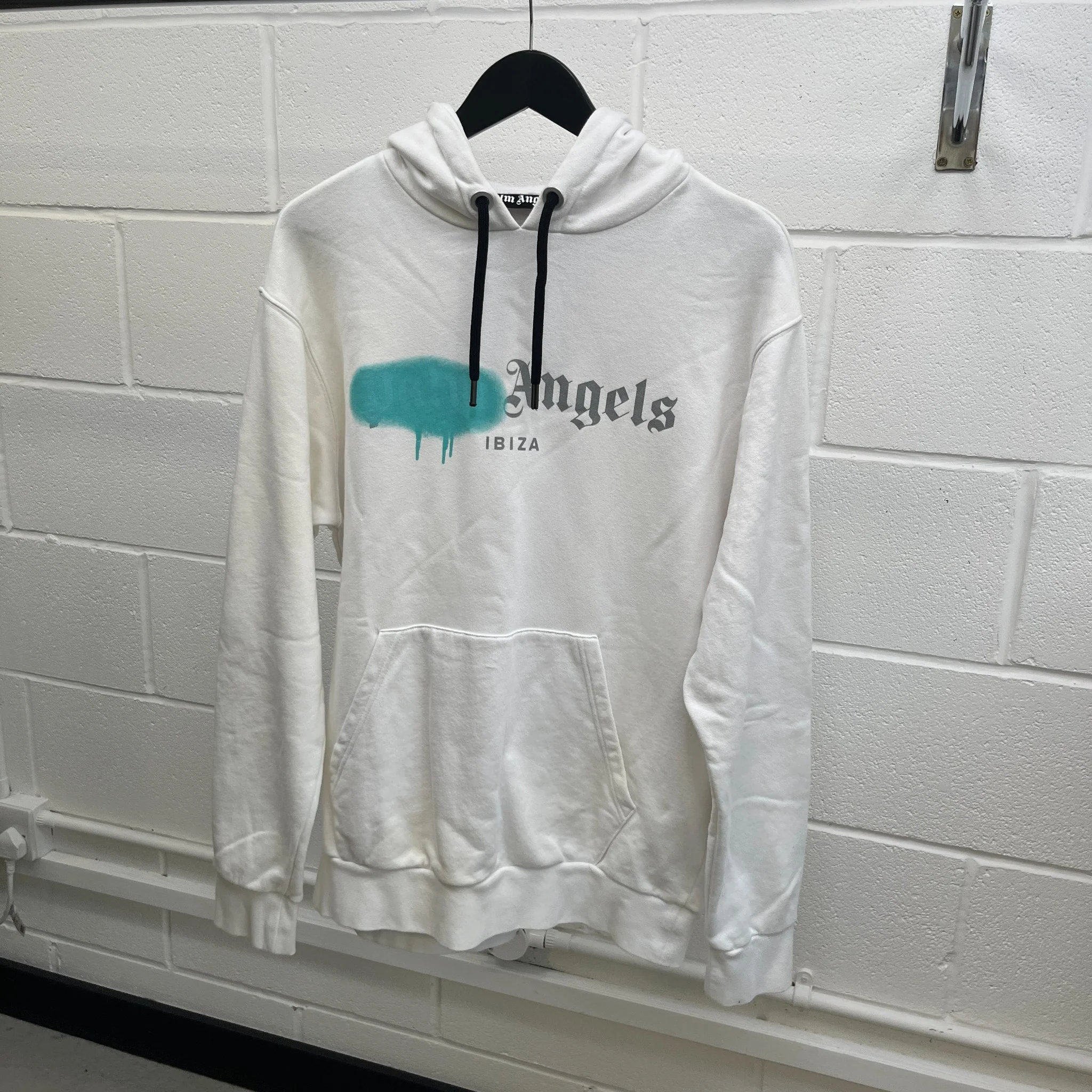 Women's Spray Logo Hoodie White Size S - Image 8