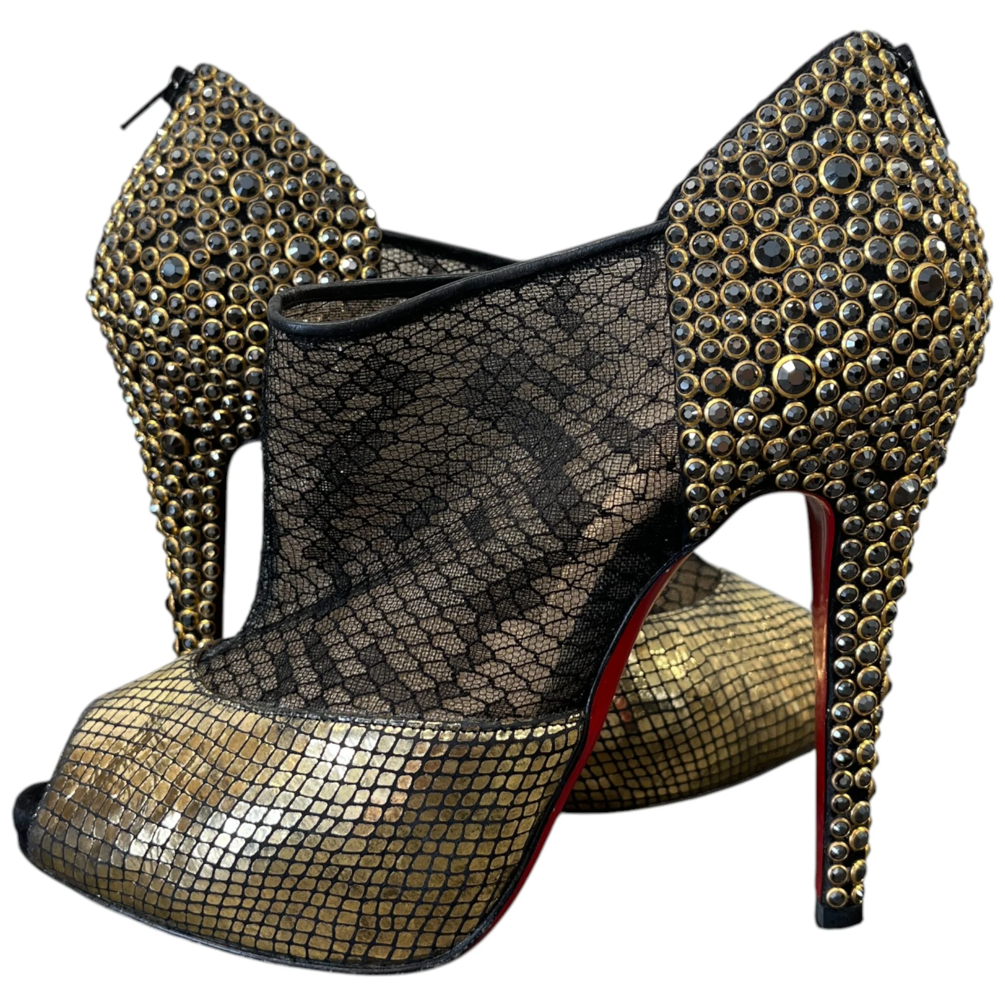 Women's Strass Aeronotoc Heels Gold Size EU 38 / UK 5 - Image 3