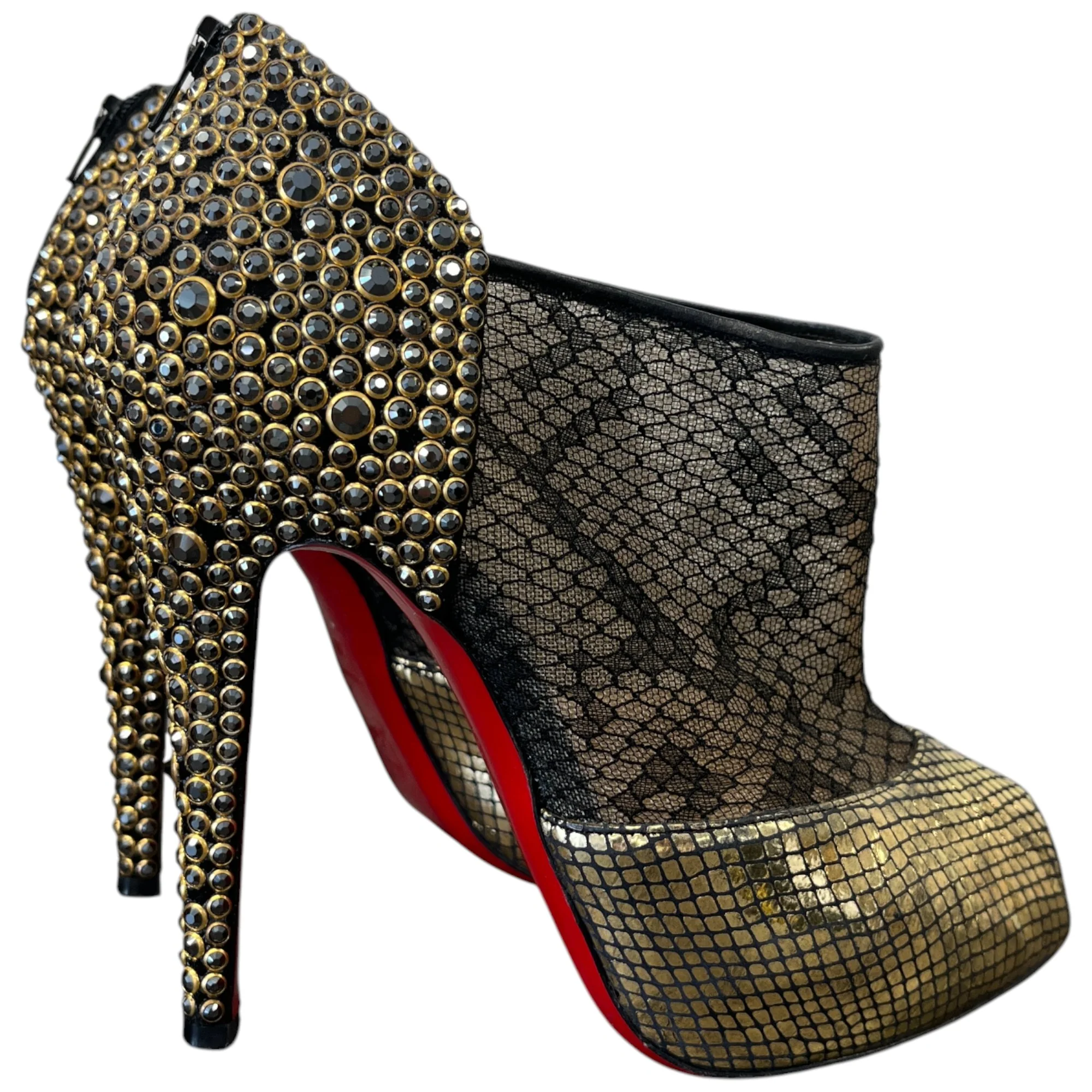 Women's Strass Aeronotoc Heels Gold Size EU 38 / UK 5 - Image 9