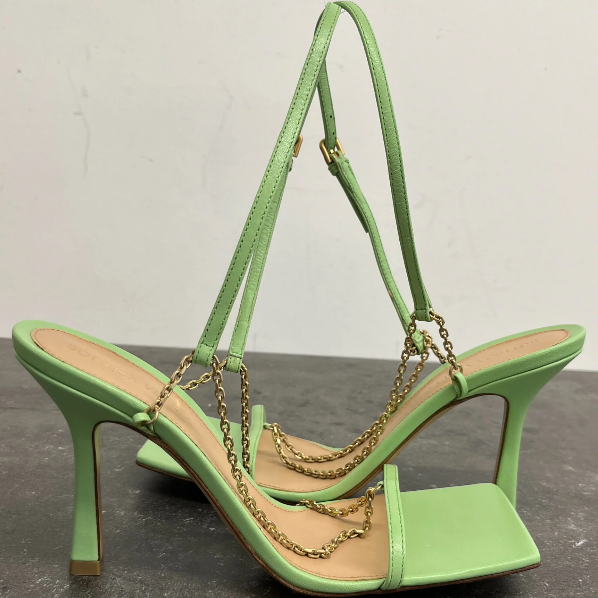 Women's Stretch Chain Sandal Heels Green Size EU 37.5 / UK 4.5 - Image 11