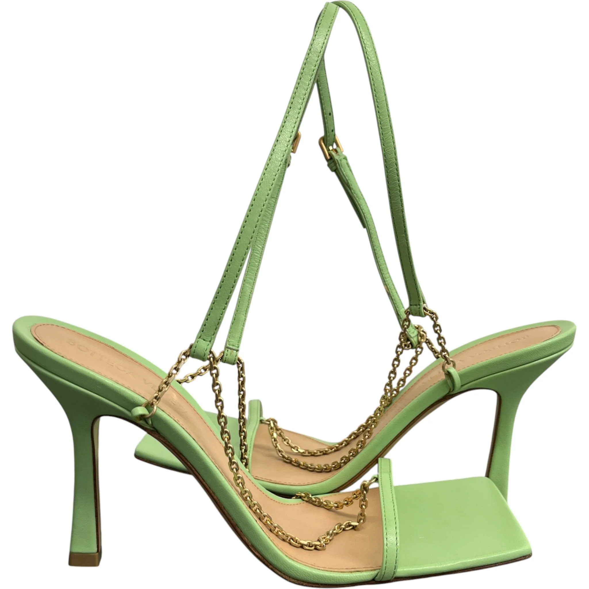 Women's Stretch Chain Sandal Heels Green Size EU 37.5 / UK 4.5 - Image 3