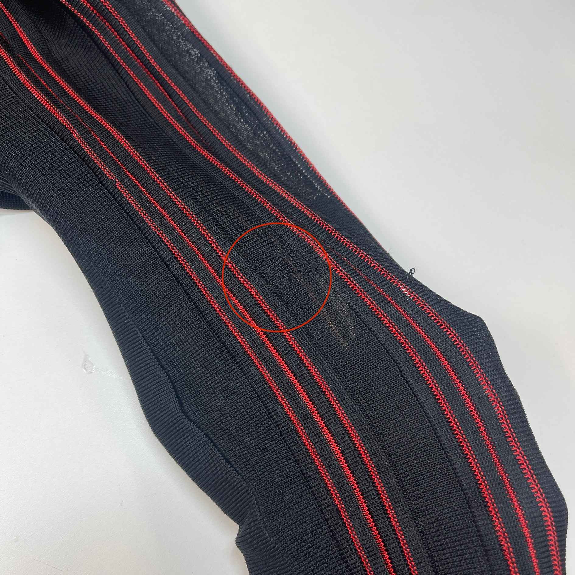 Women's Striped Stretch Sheer Jumpsuit Trousers Burgundy Size S - Image 9