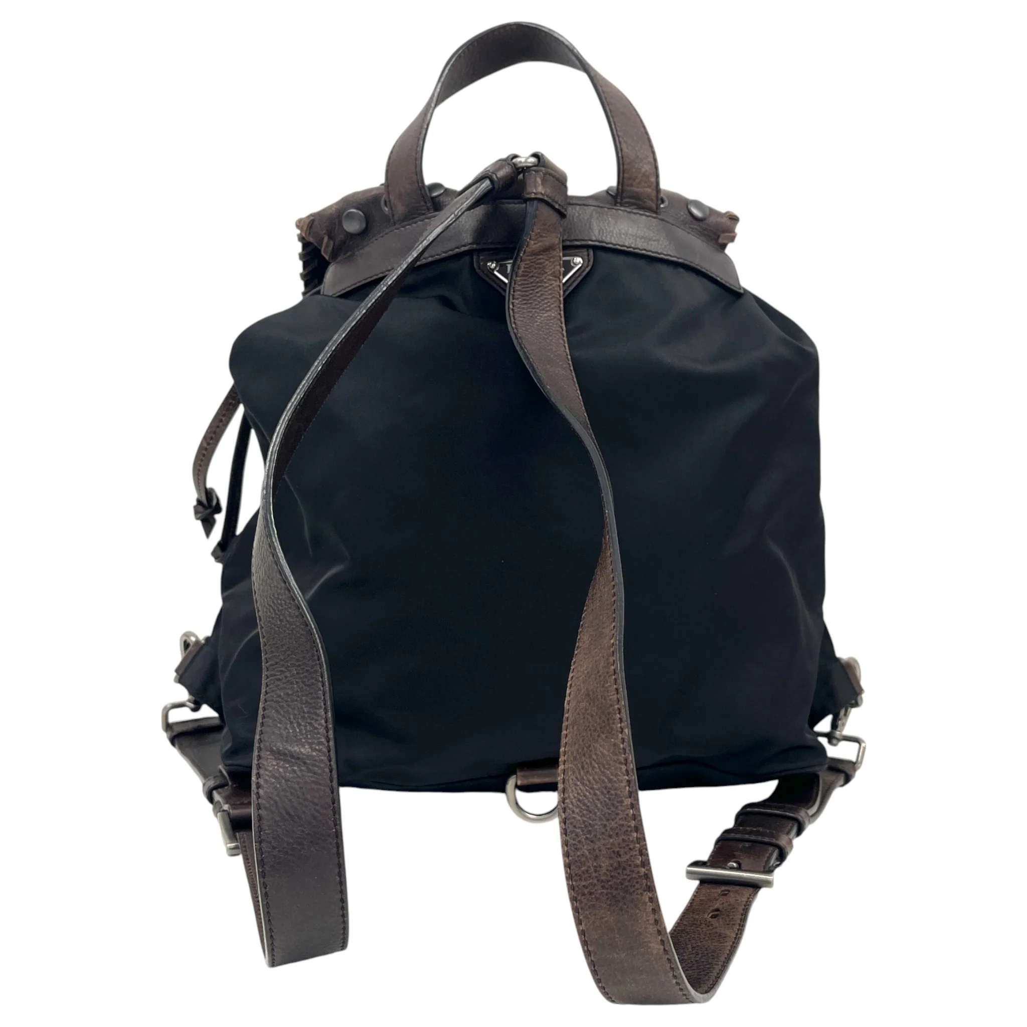 Women's Studded Leather Backpack Black - Image 4