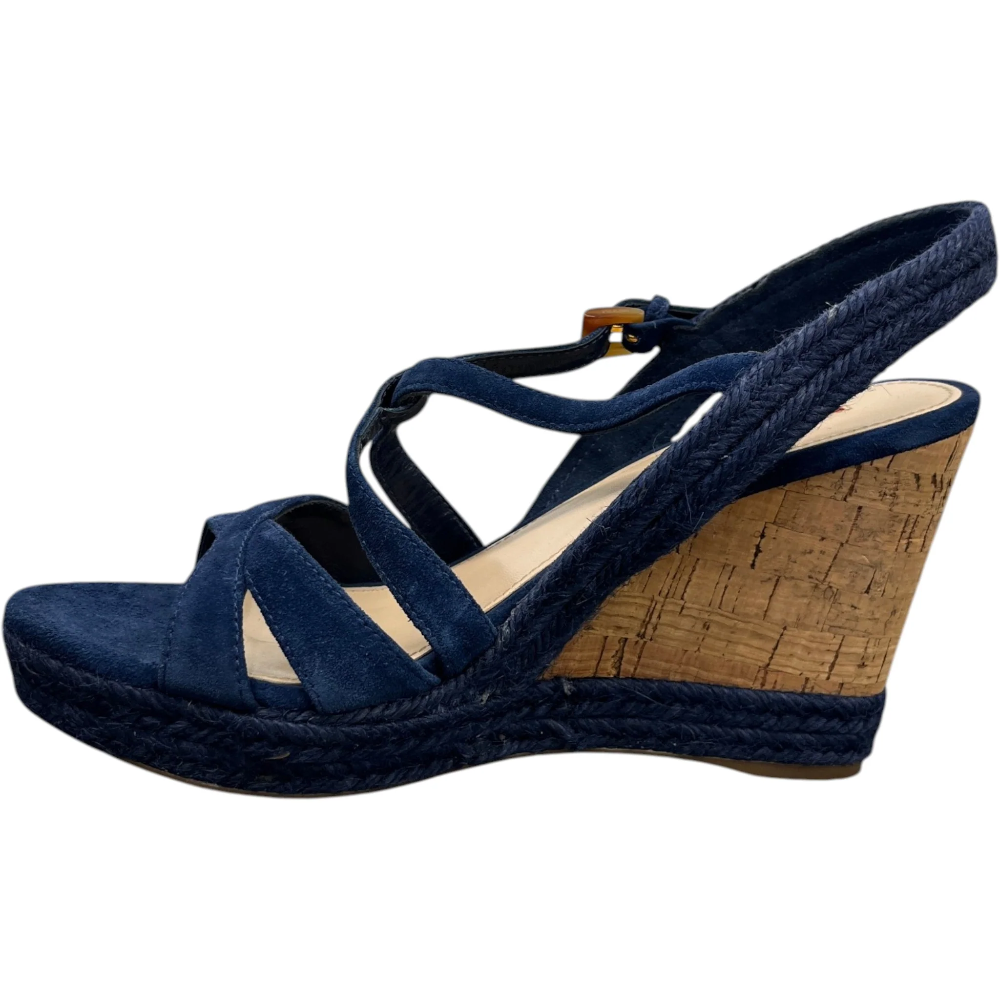Women's Suede Straps Wedge Heels Blue Size EU 40 / UK 7 - Image 2