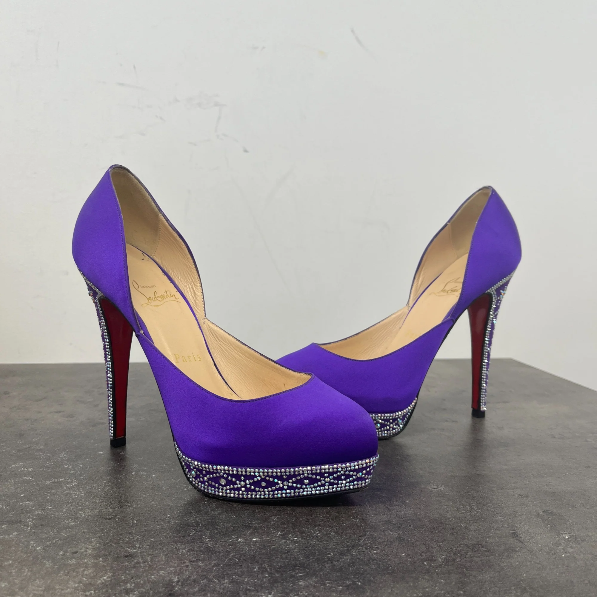 Women's Swarovski Cristal Embellished Heels Purple Size EU 38 / UK 5 - Image 11