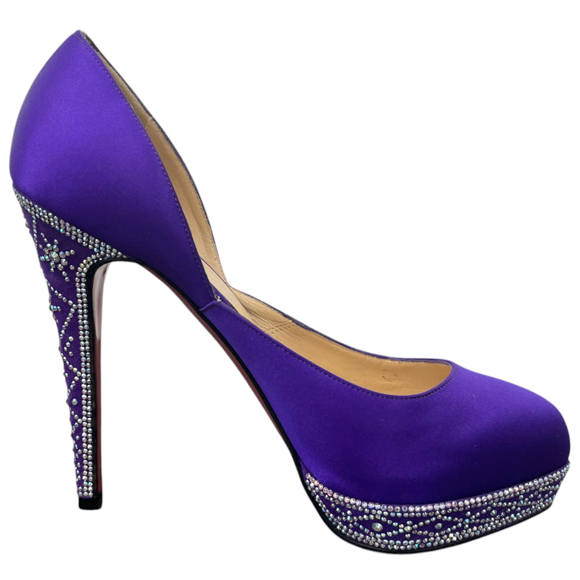 Women's Swarovski Cristal Embellished Heels Purple Size EU 38 / UK 5 - Image 4