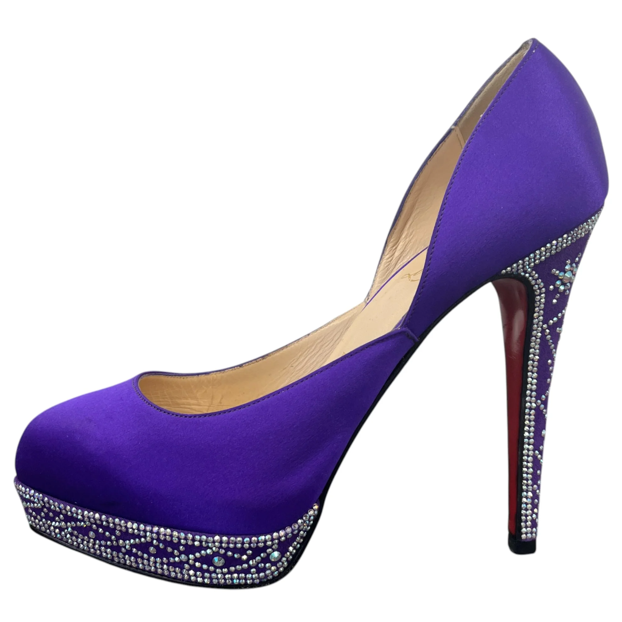 Women's Swarovski Cristal Embellished Heels Purple Size EU 38 / UK 5 - Image 5