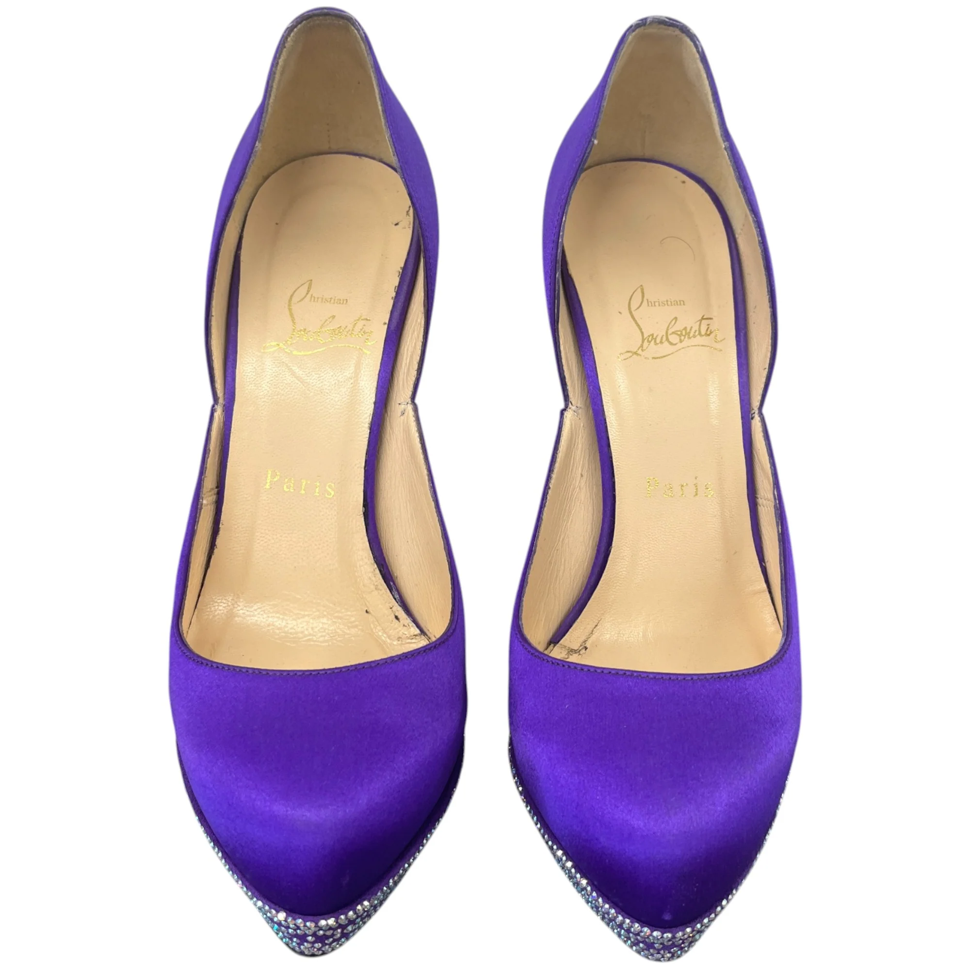 Women's Swarovski Cristal Embellished Heels Purple Size EU 38 / UK 5 - Image 6
