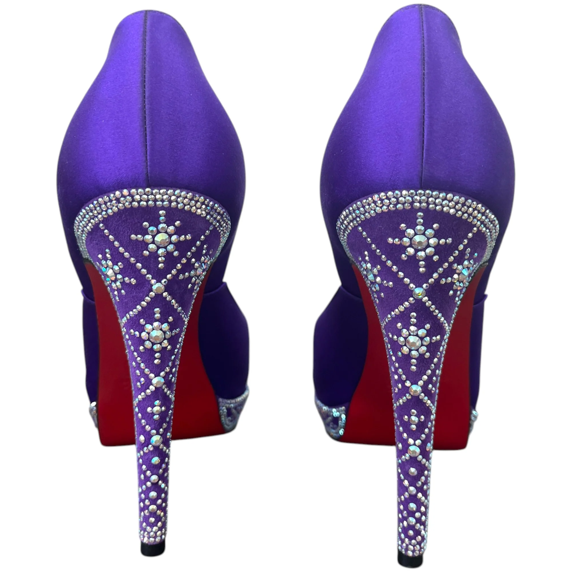 Women's Swarovski Cristal Embellished Heels Purple Size EU 38 / UK 5 - Image 7