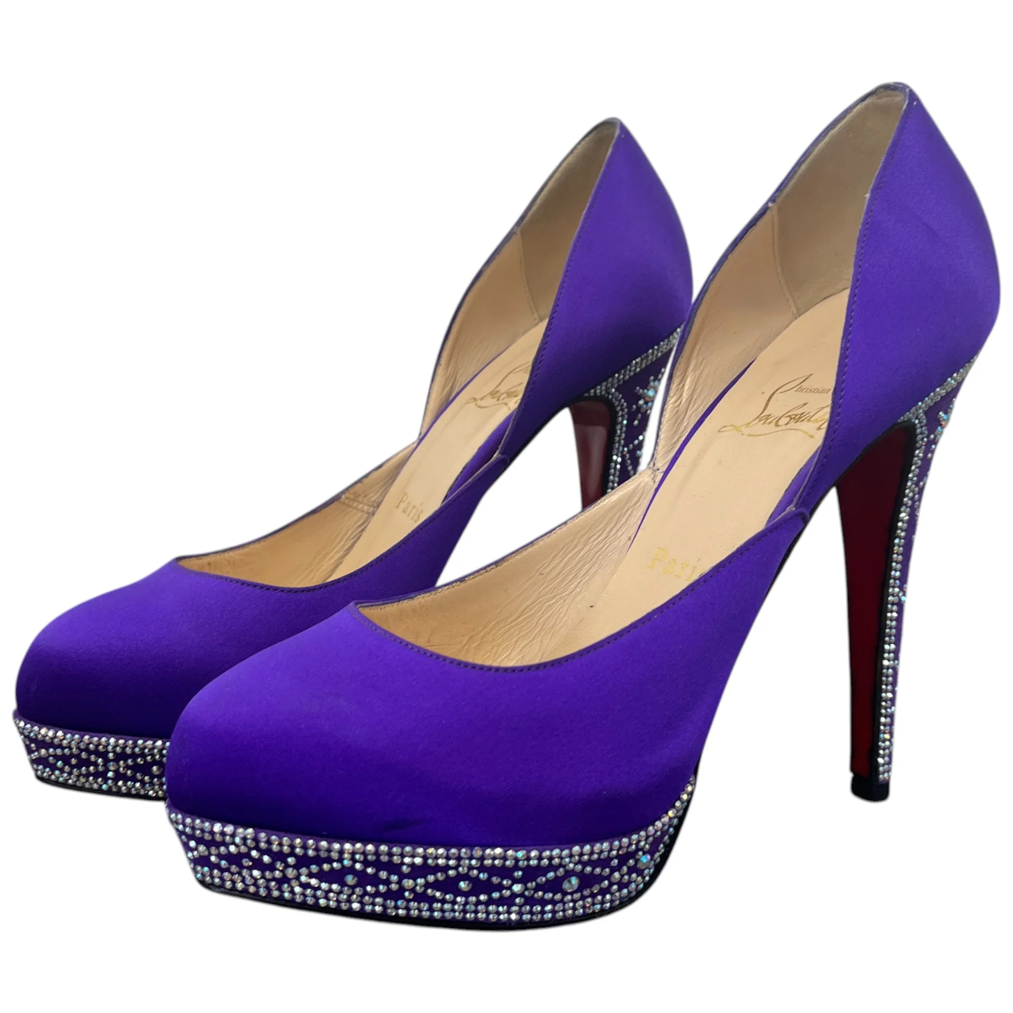 Women's Swarovski Cristal Embellished Heels Purple Size EU 38 / UK 5 - Image 8