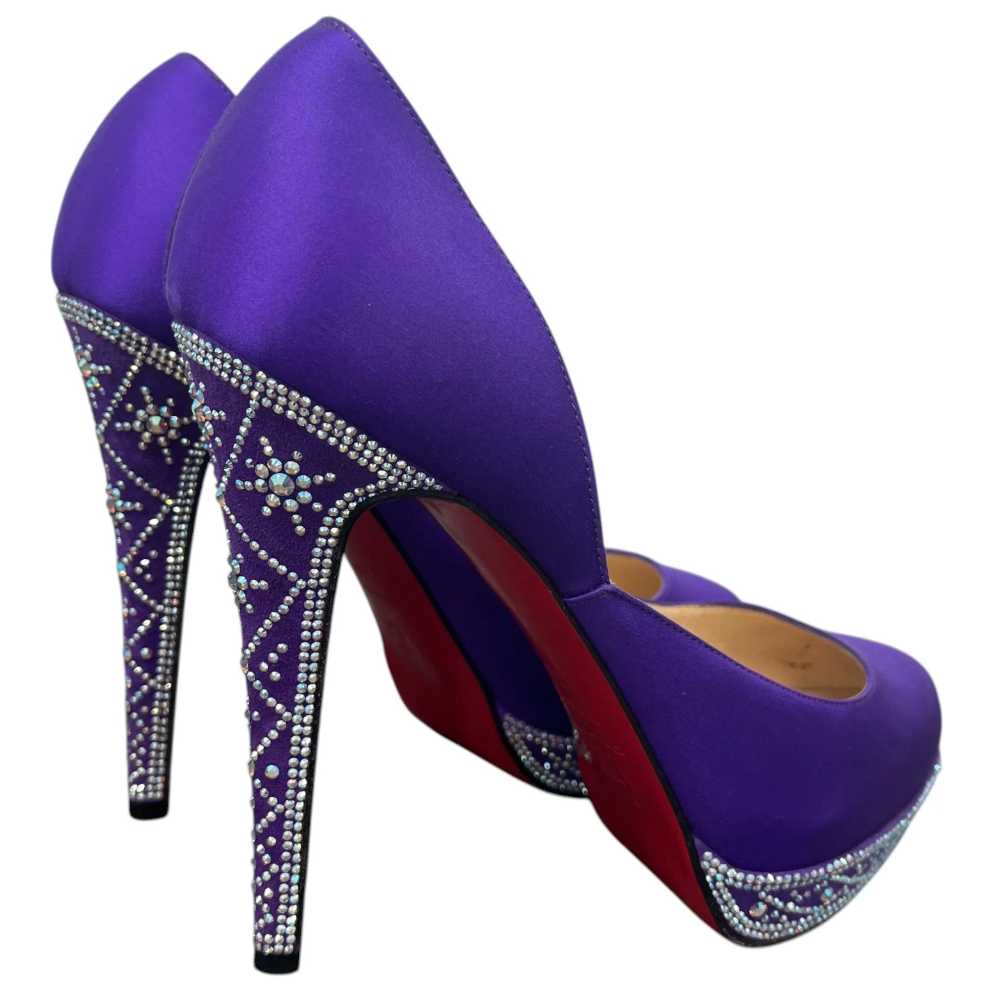 Women's Swarovski Cristal Embellished Heels Purple Size EU 38 / UK 5 - Image 9