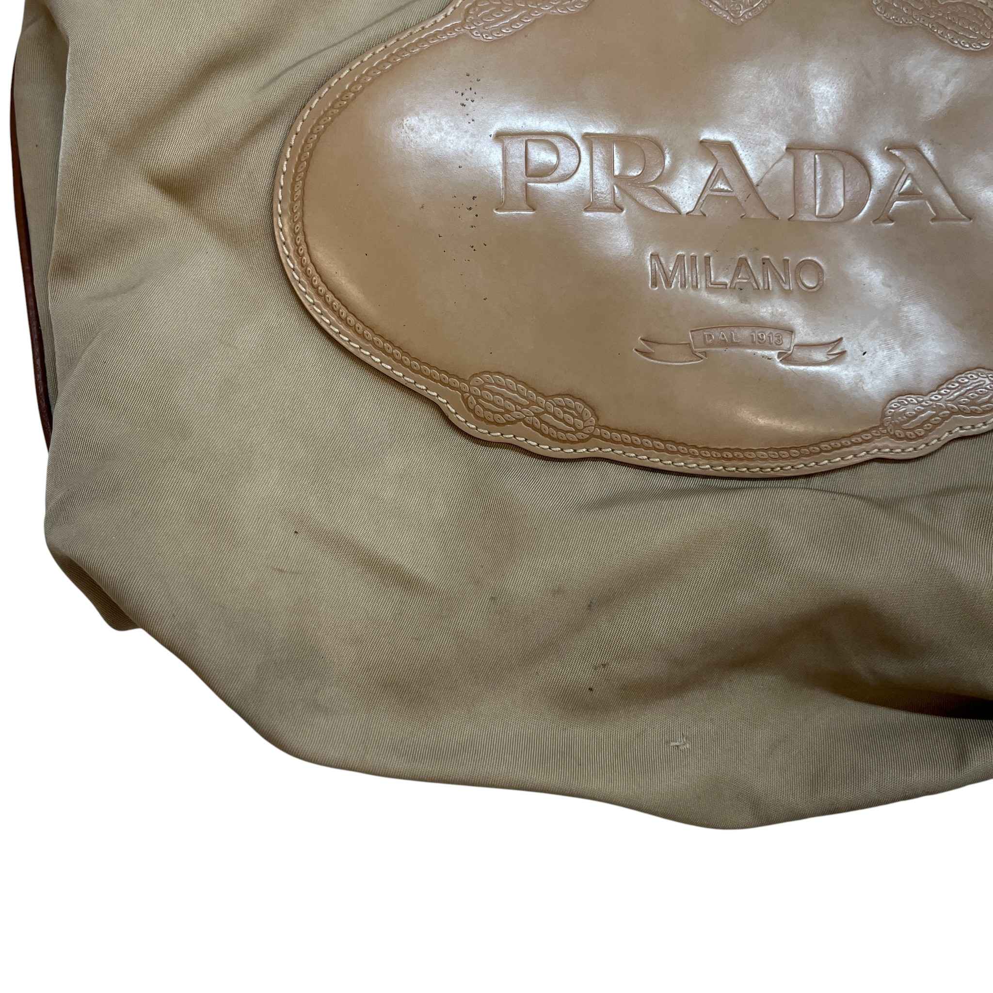 Women's Tessuto Nylon Hobo Handbag Beige - Image 8