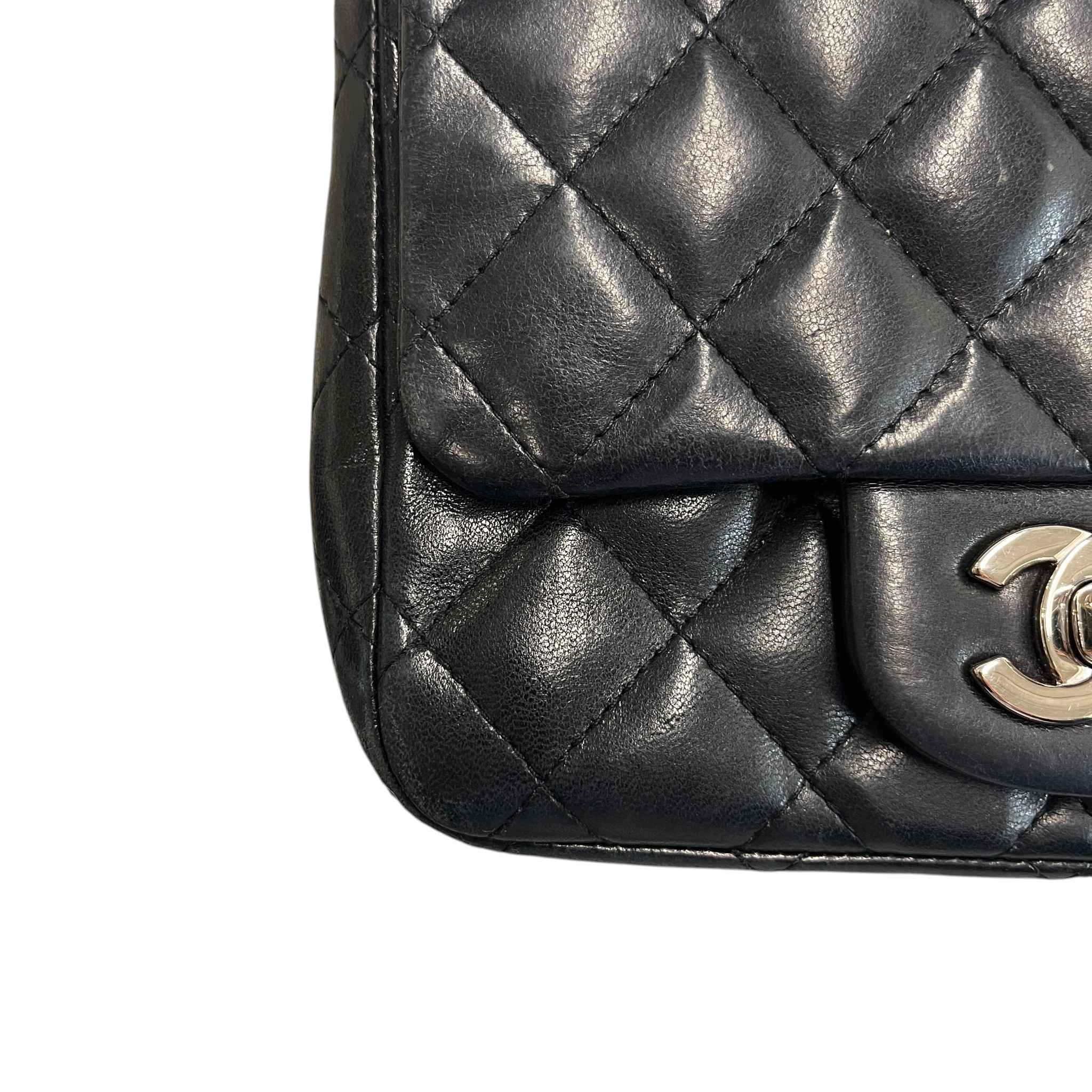 Women's Timeless/Classique Mini Square Flap Lambskin Bag Black - Image 17