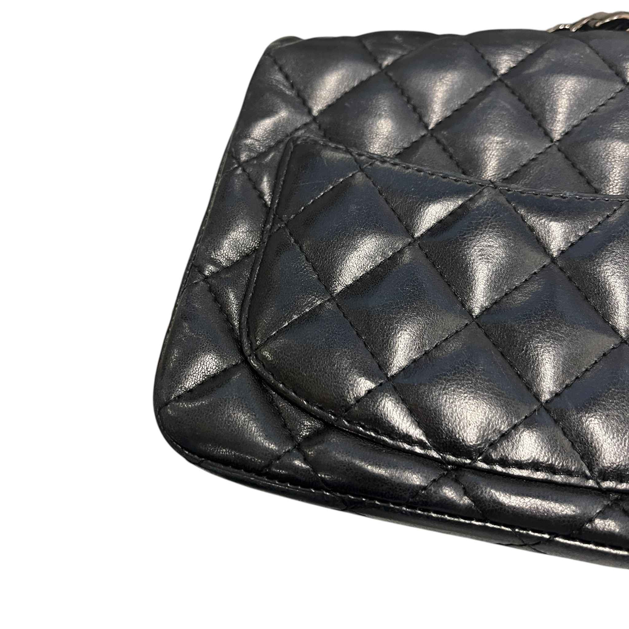 Women's Timeless/Classique Mini Square Flap Lambskin Bag Black - Image 18