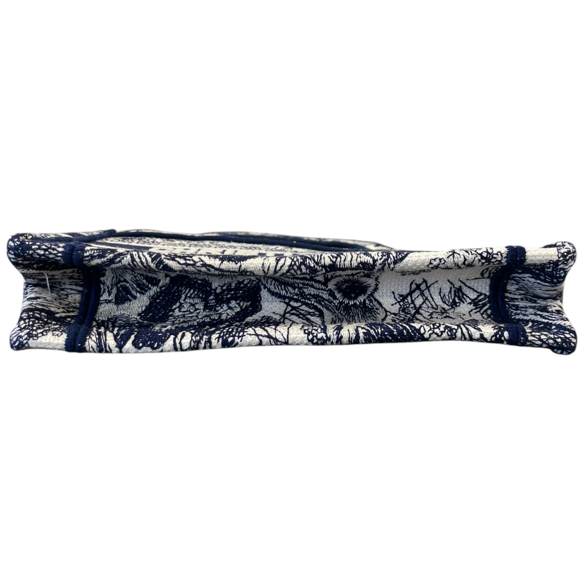Women's Toile De Jouy Mini Book Tote Bag Navy - Image 10