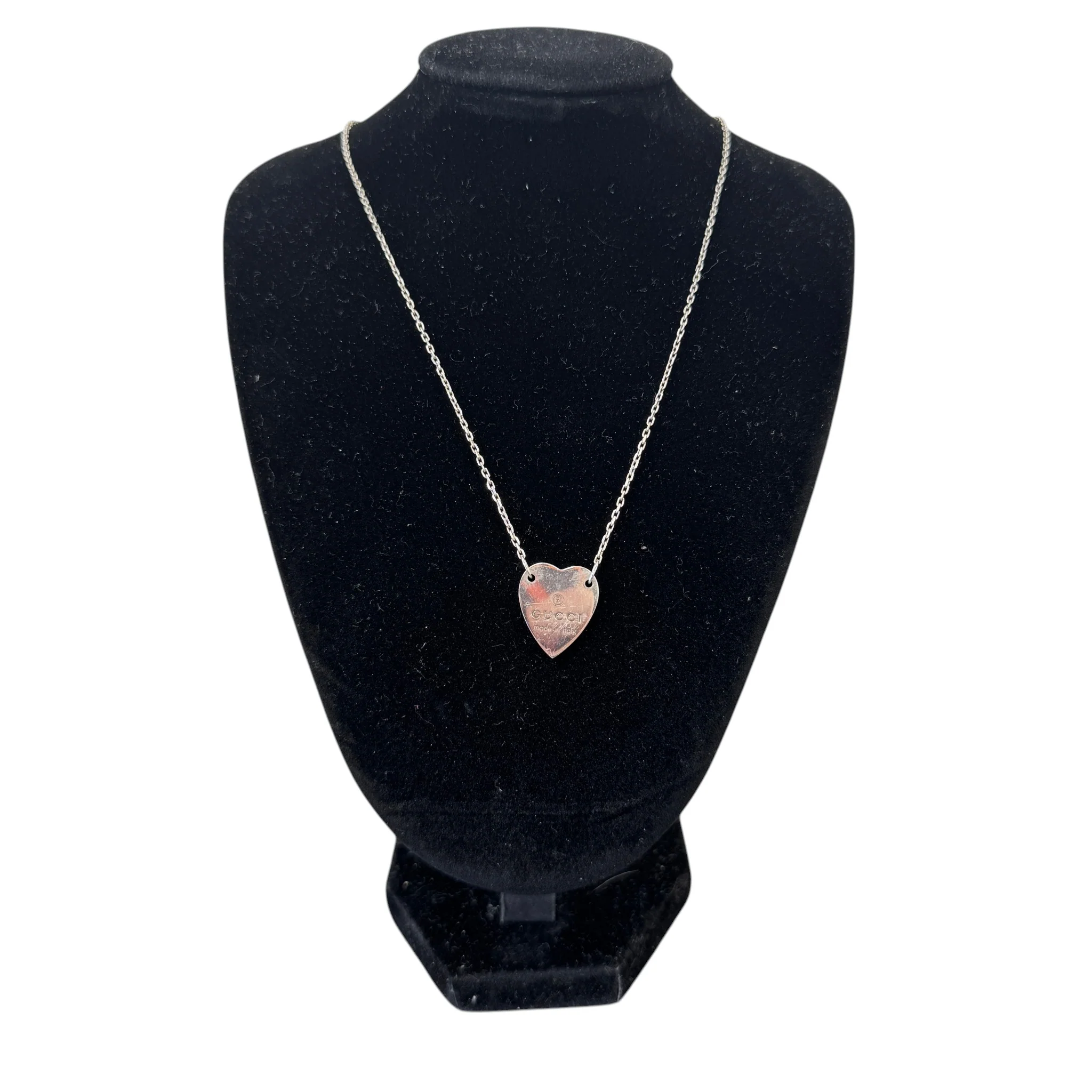 Women's Trademark Heart Pendant Necklace Silver - Image 3