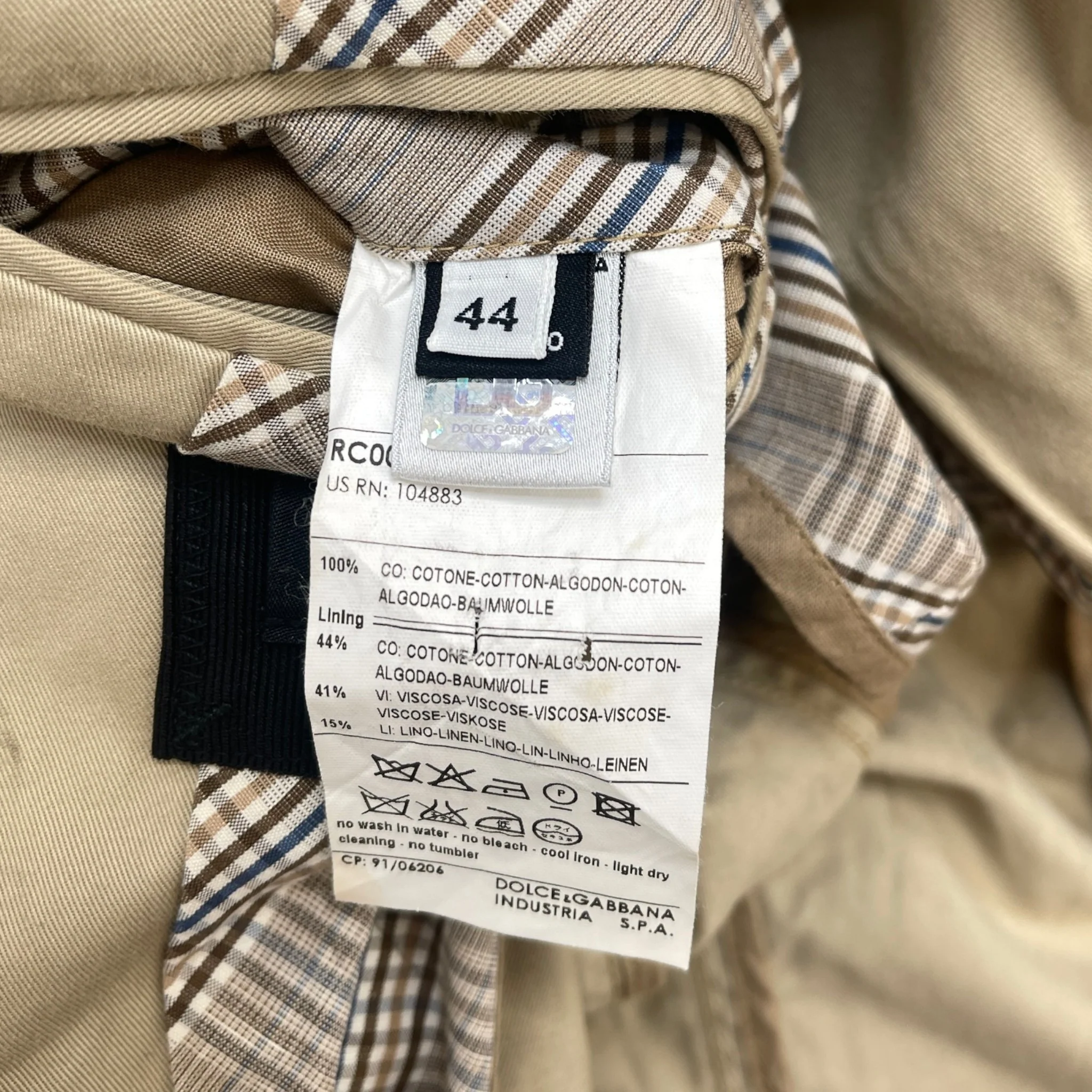 Women's Trench Coat Jacket Beige Size 44 / UK 12 - Image 13