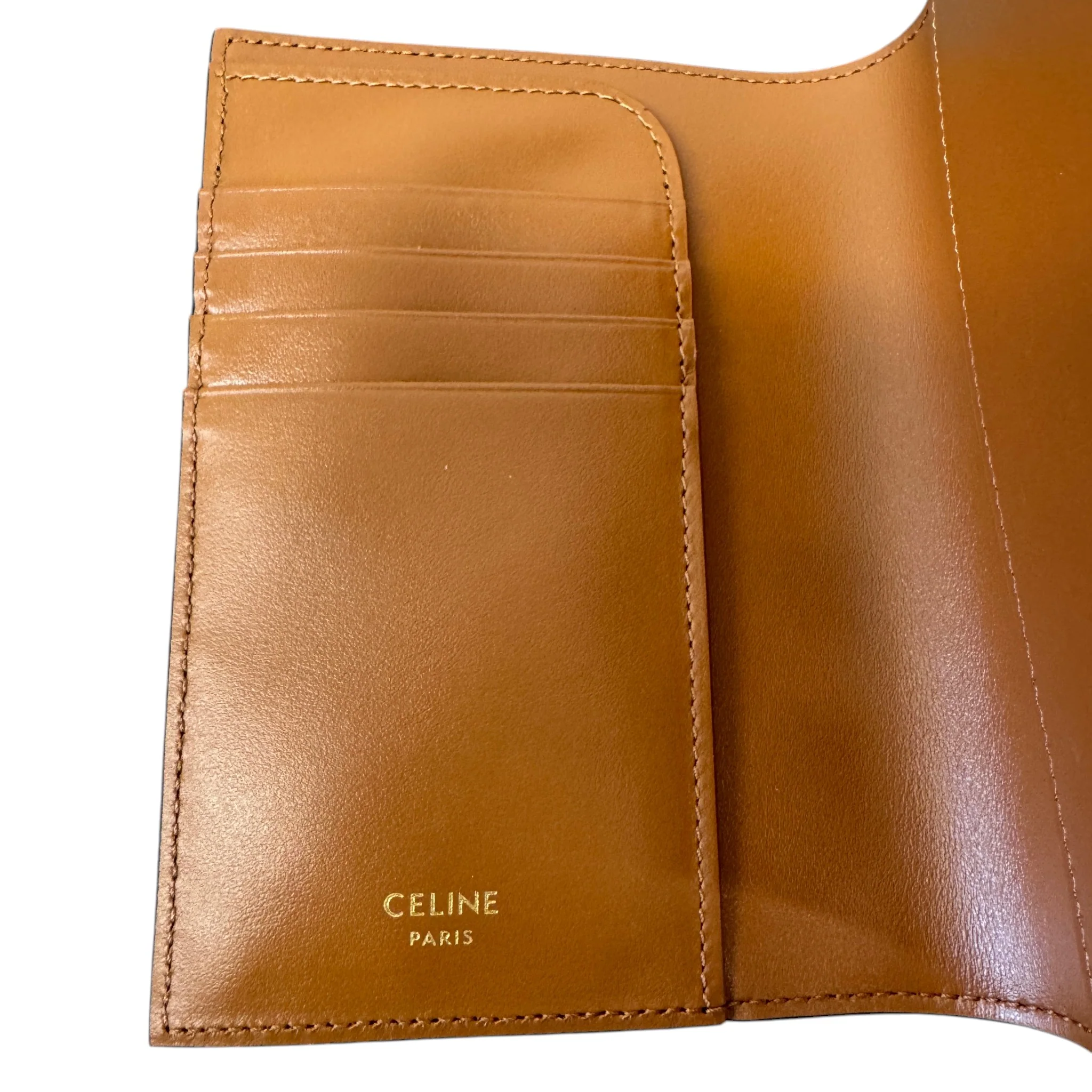 Women's Triomphe Canvas Passport Holder Brown - Image 3