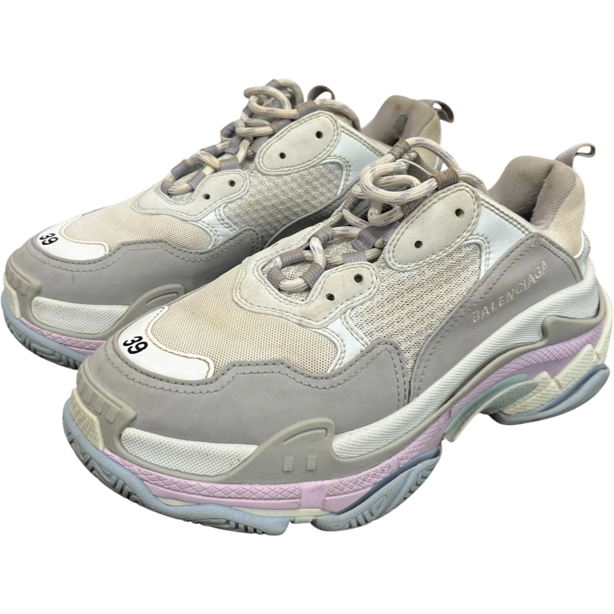 Women's Triple S Low Trainers Grey Size EU 39 / UK 6 - Image 9