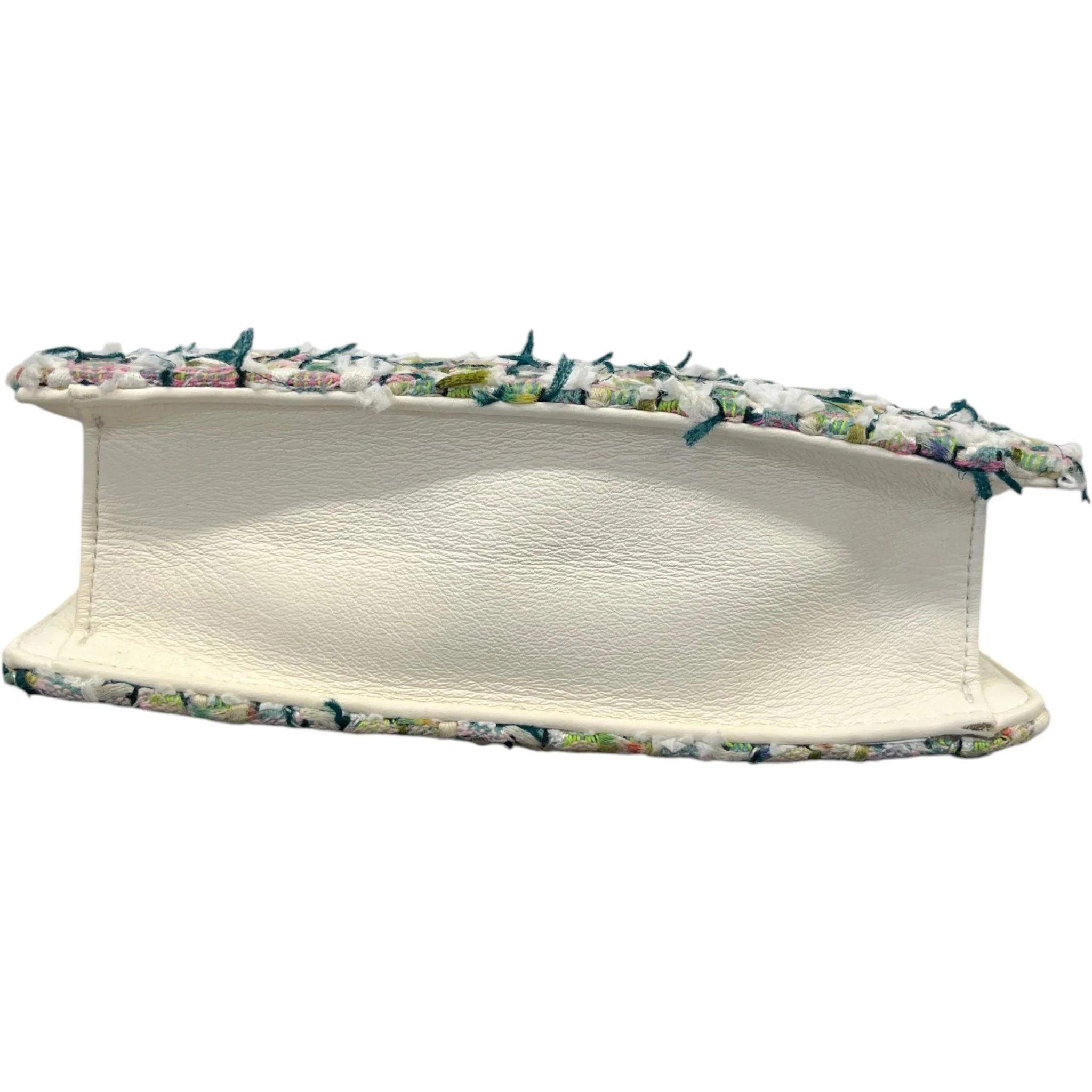 Women's Tweed Beauty Lock Flap Bag White - Image 11