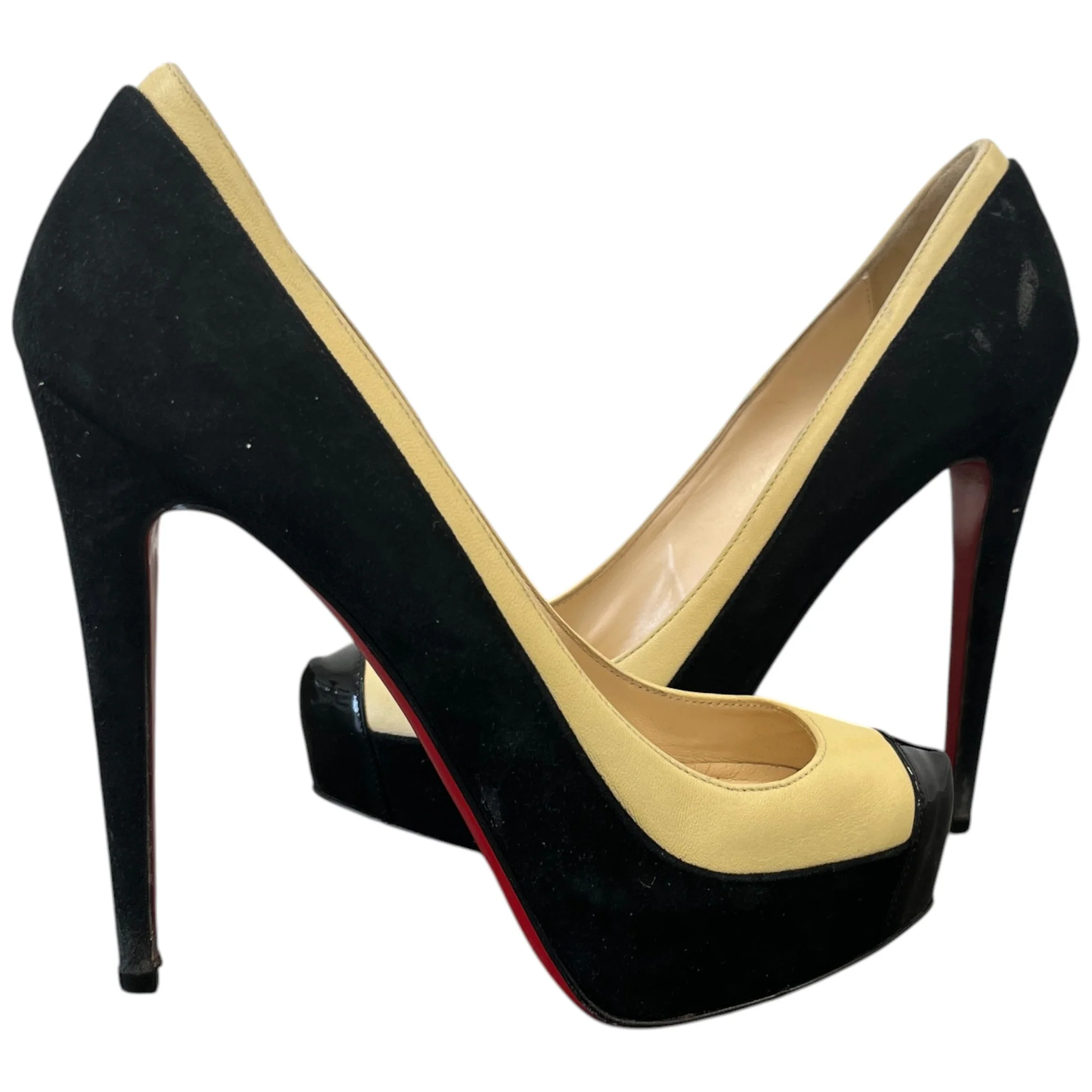 Women's Two Tone Heels Beige Size EU 38 / UK 5 - Image 3