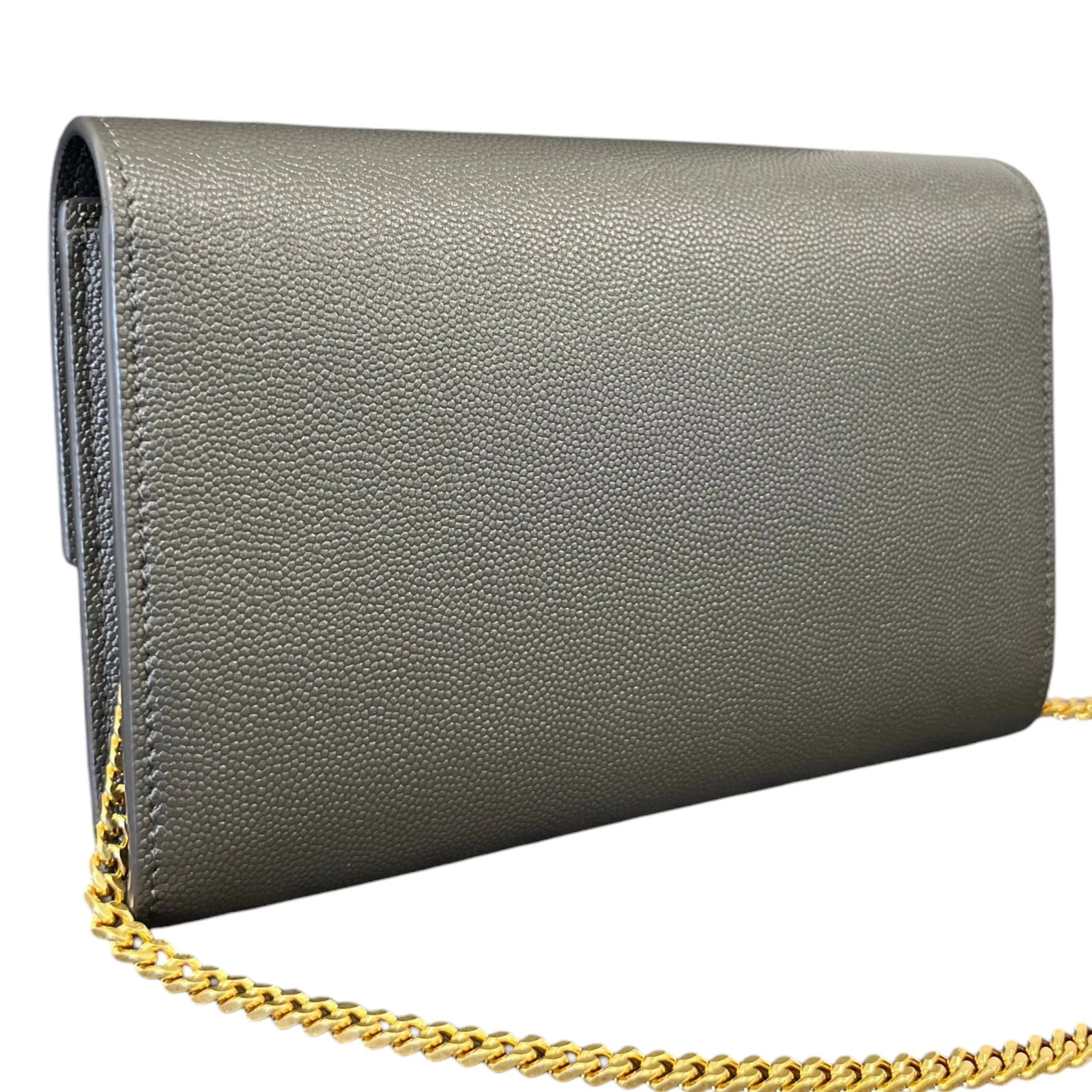 Women's Uptown Chain Wallet Grain De Poudre Bag Khaki - Image 8