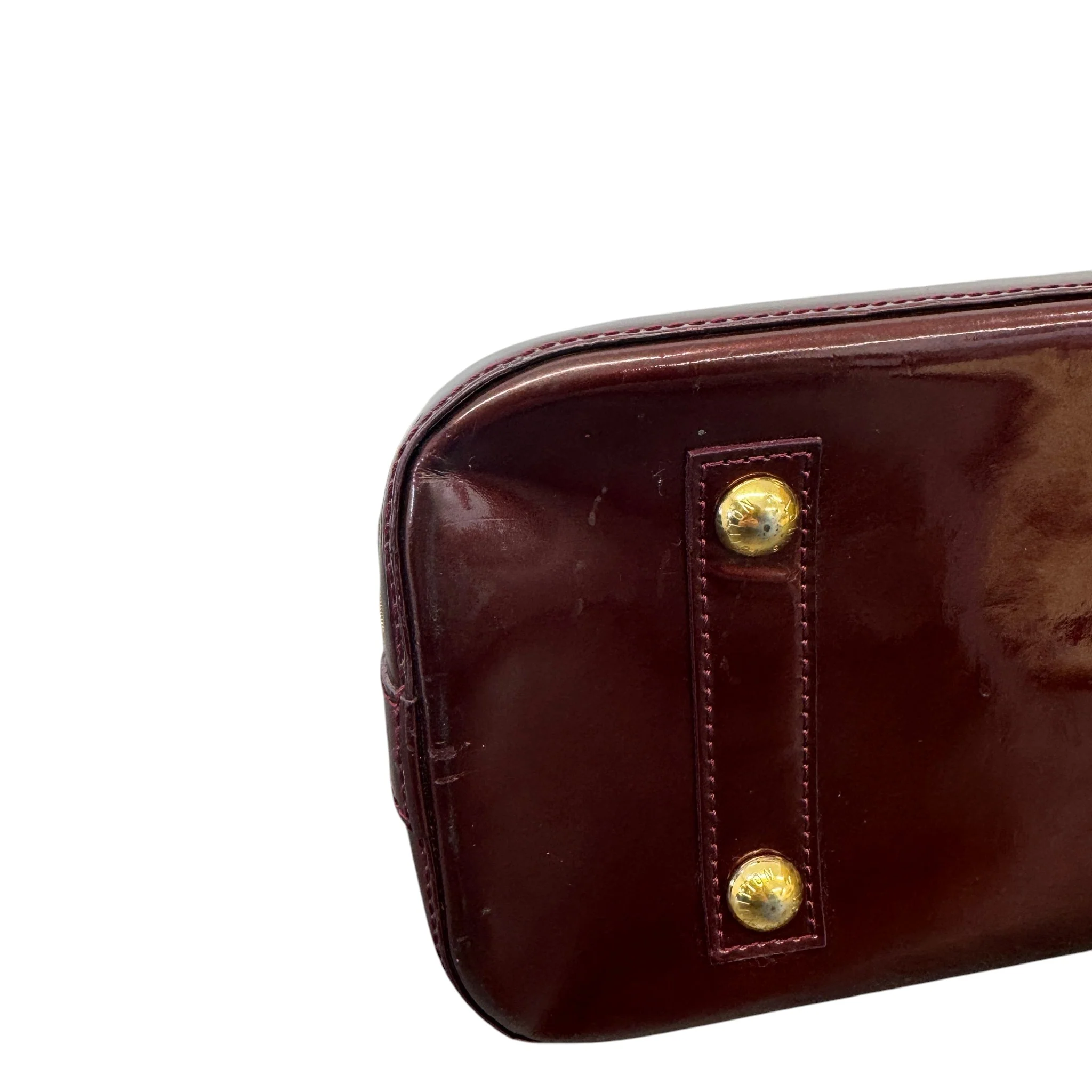 Women's Vernis Leather Alma Pm Bag Burgundy - Image 10