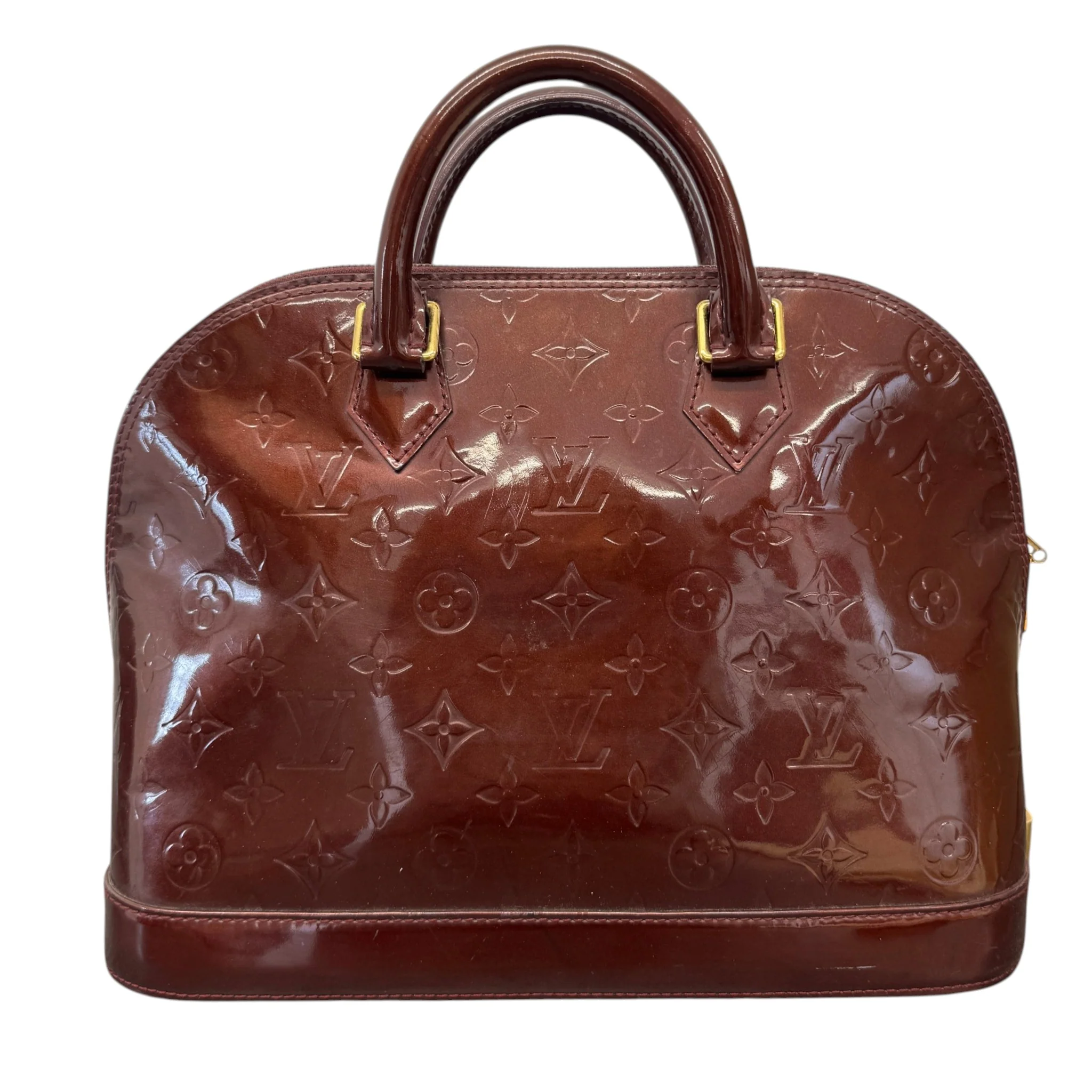 Women's Vernis Leather Alma Pm Bag Burgundy - Image 3