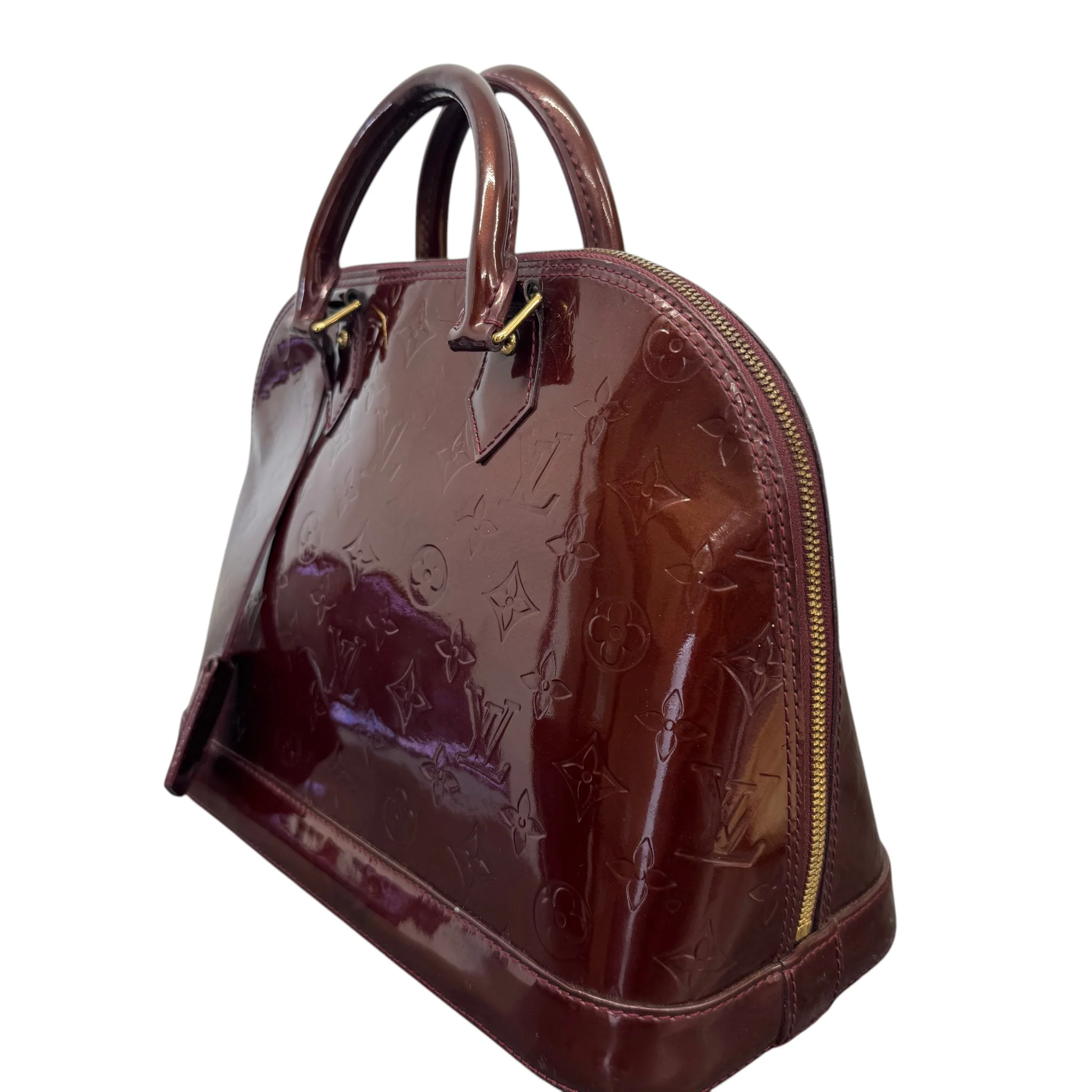 Women's Vernis Leather Alma Pm Bag Burgundy - Image 4