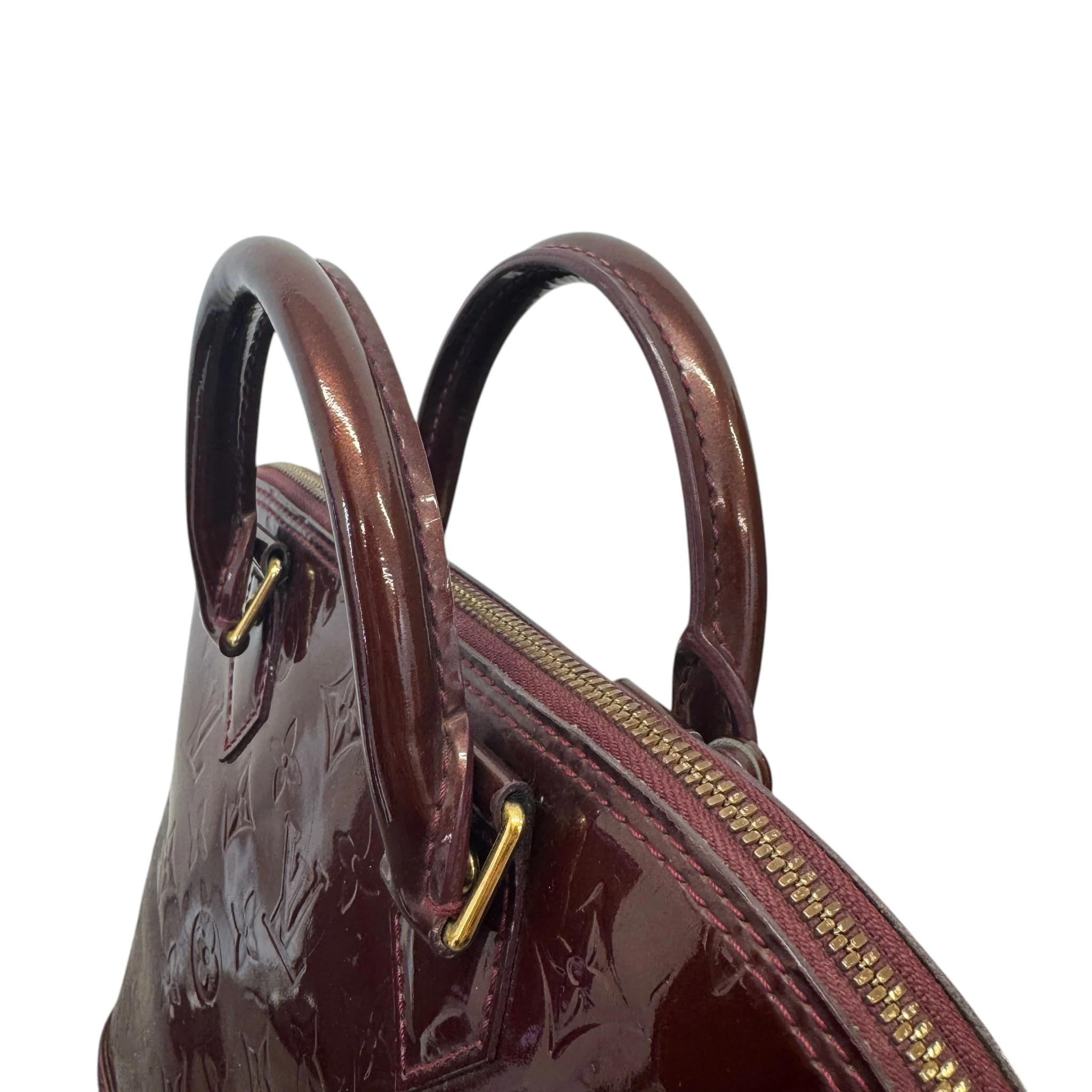 Women's Vernis Leather Alma Pm Bag Burgundy - Image 7