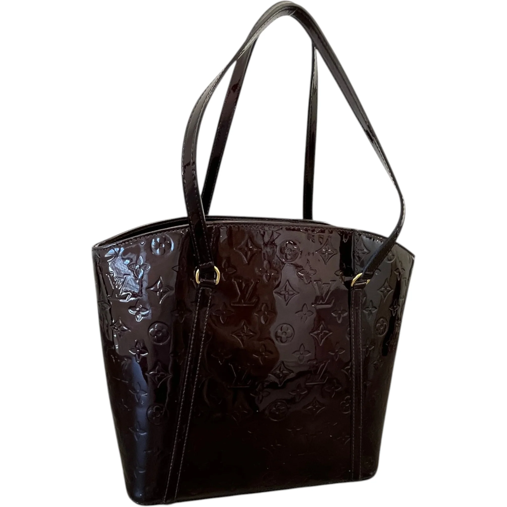Women's Vernis Leather Avalon Gm Bag Burgundy - Image 9