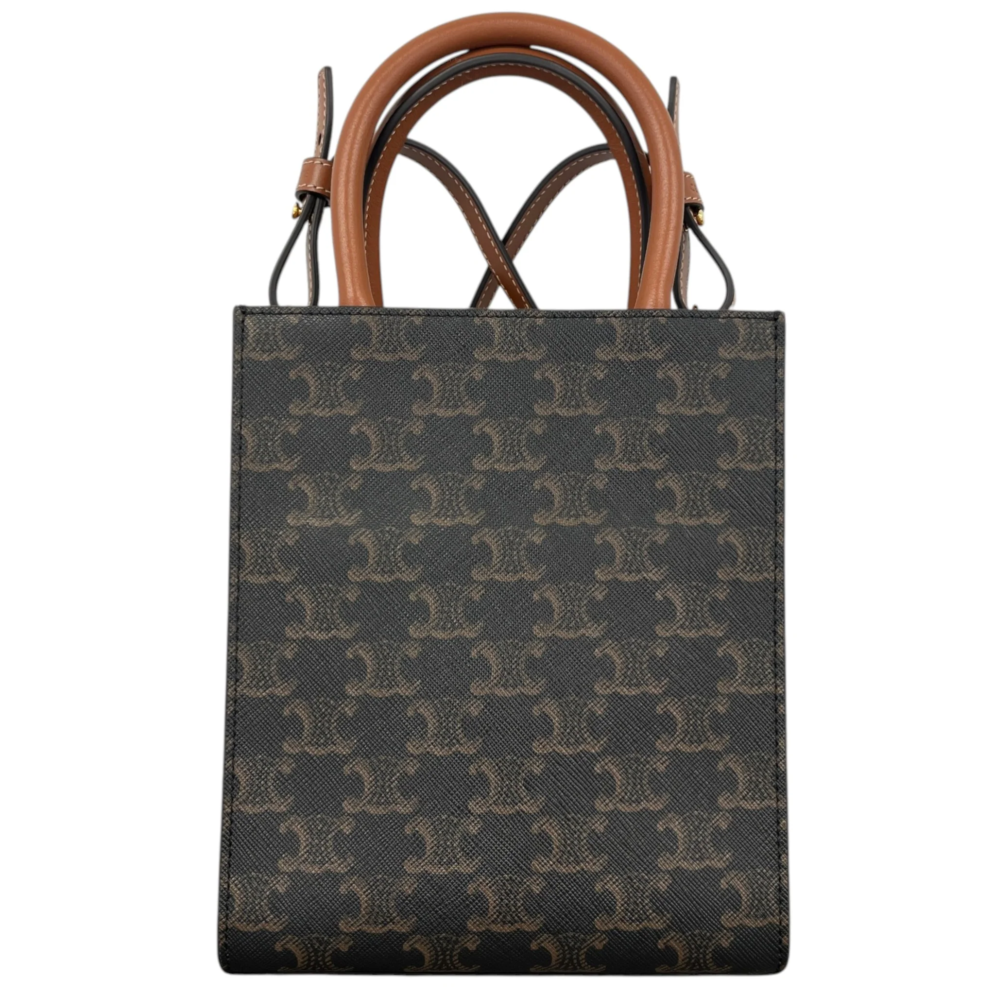 Women's Vertical Cabas Triomphe Tote Bag Brown - Image 5