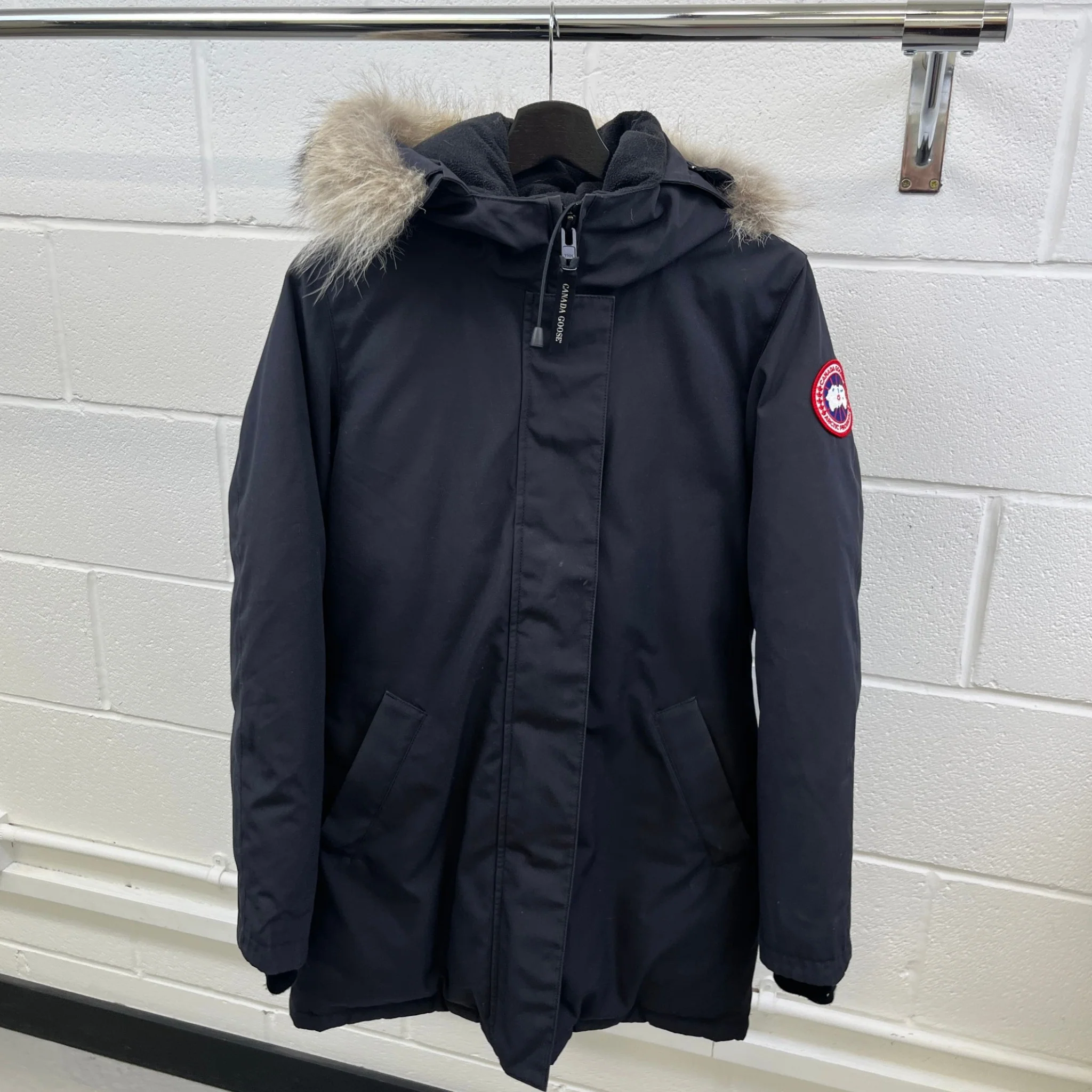 Women's Victoria Parka Down Jacket Navy Size S - Image 8