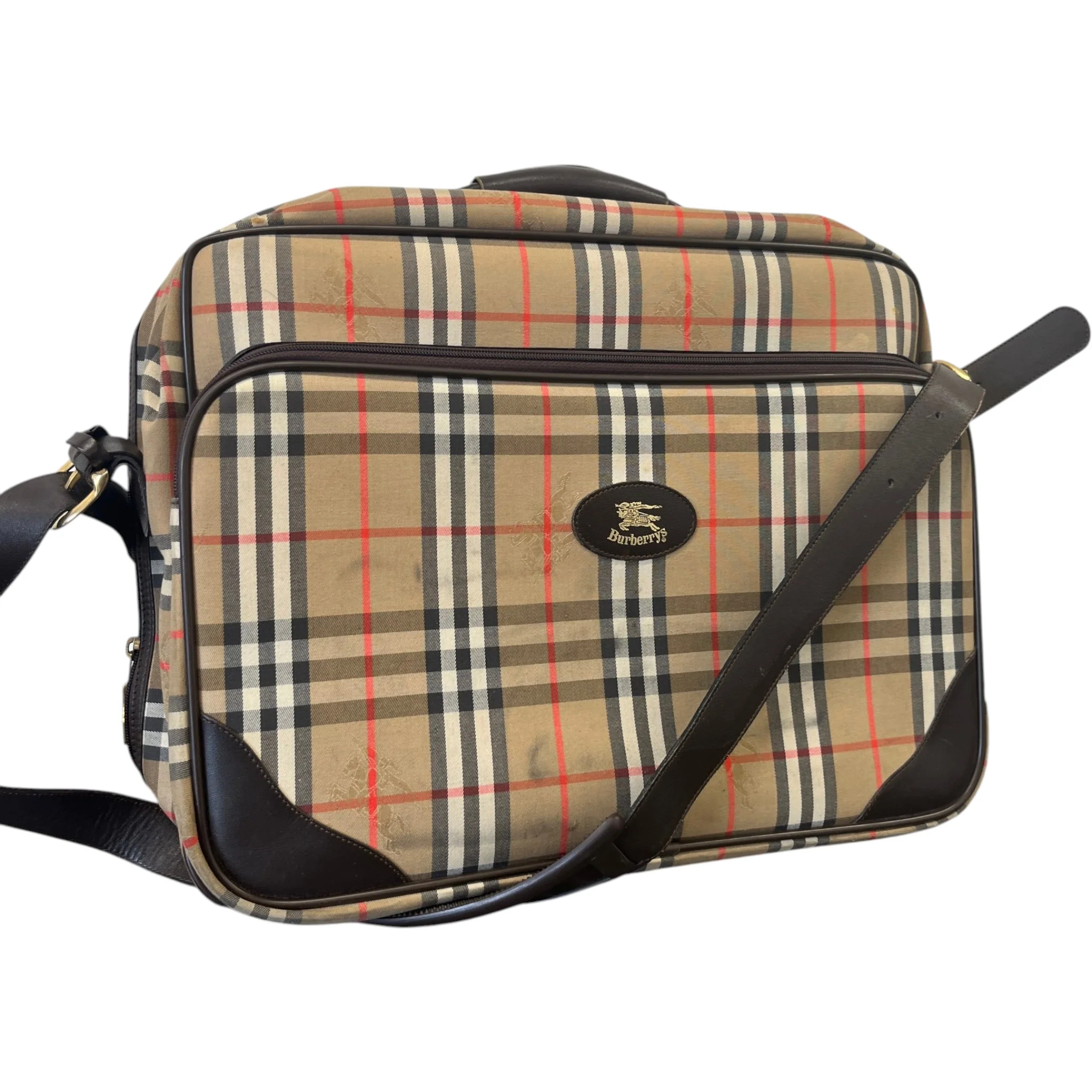Women's Vintage Check Travel Bag Beige - Image 3