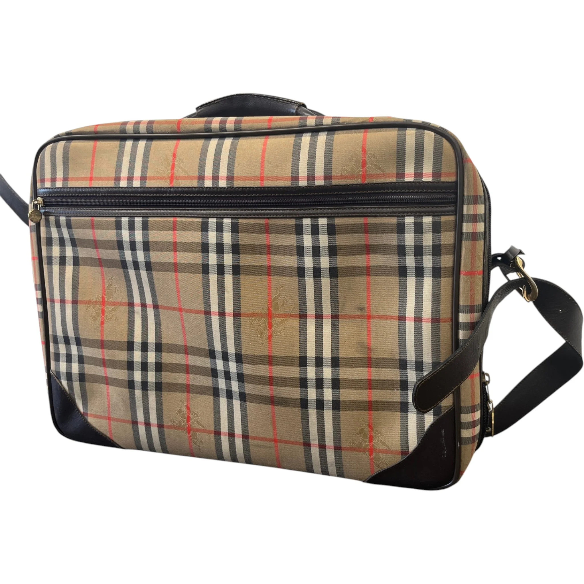Women's Vintage Check Travel Bag Beige - Image 8