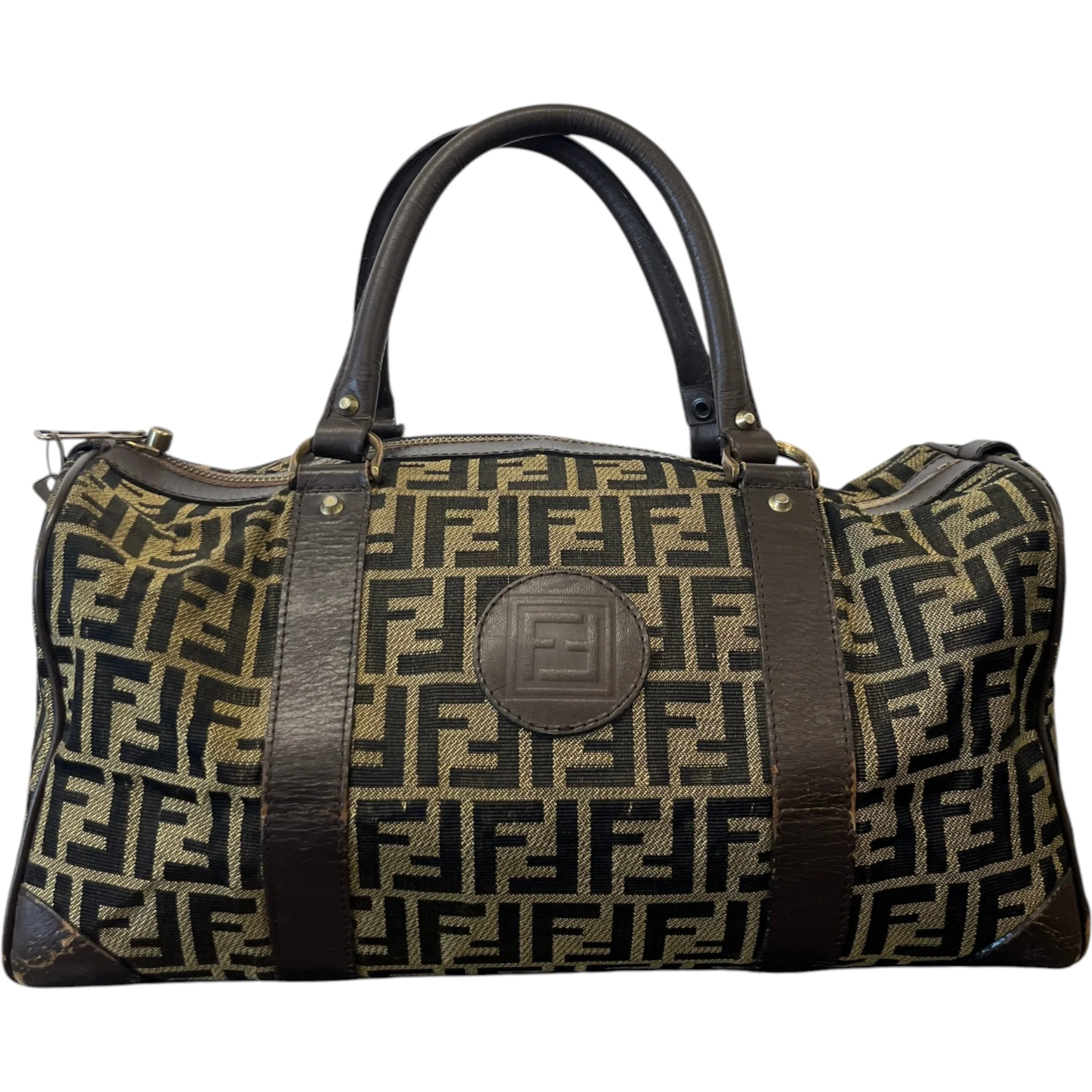 Women's Vintage Ff Zucca Boston Bag Brown