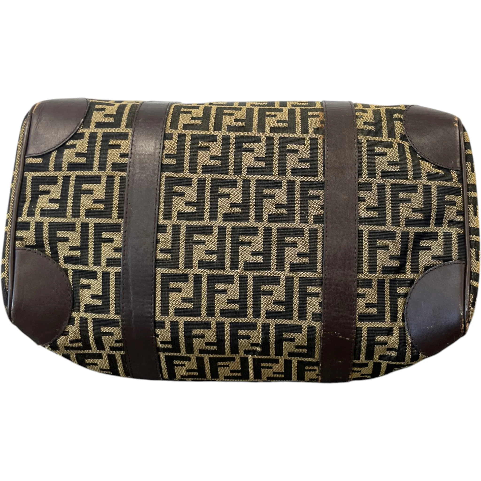 Women's Vintage Ff Zucca Boston Bag Brown - Image 10