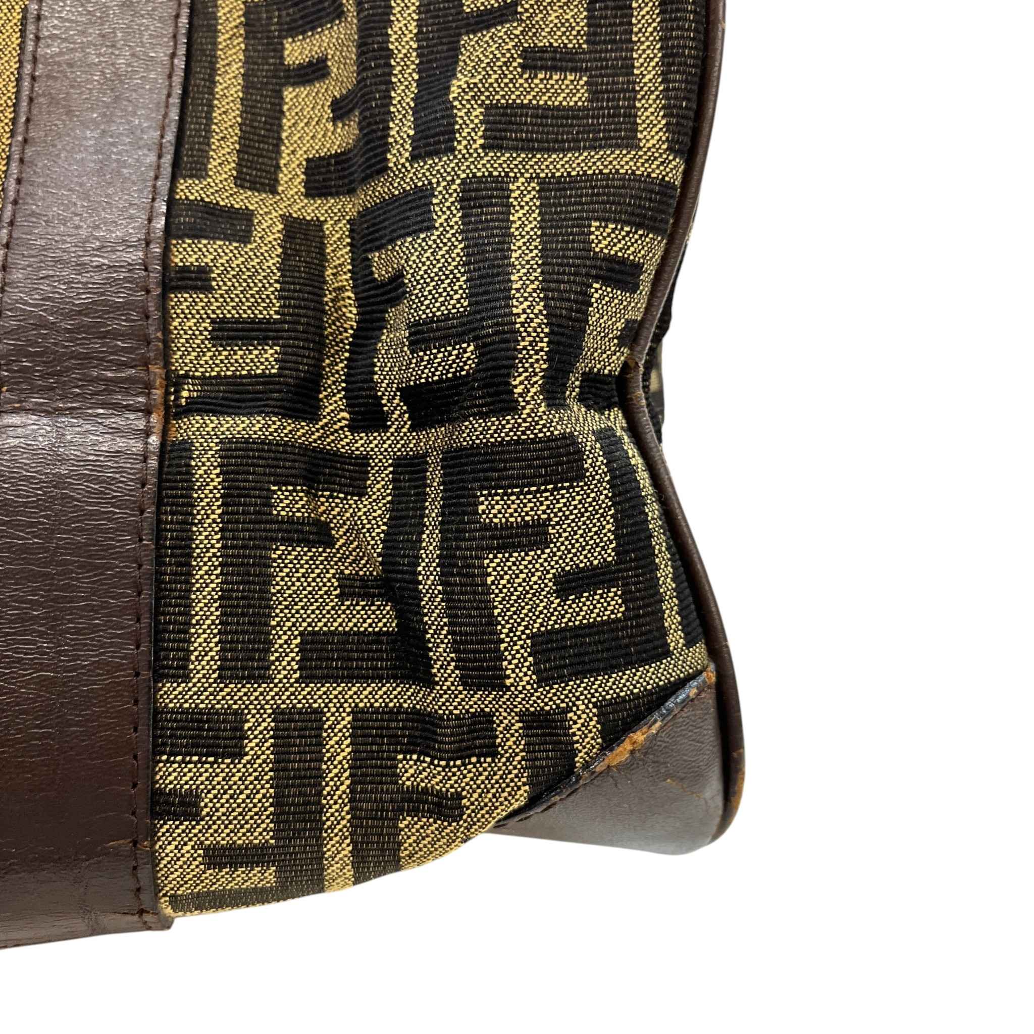 Women's Vintage Ff Zucca Boston Bag Brown - Image 14